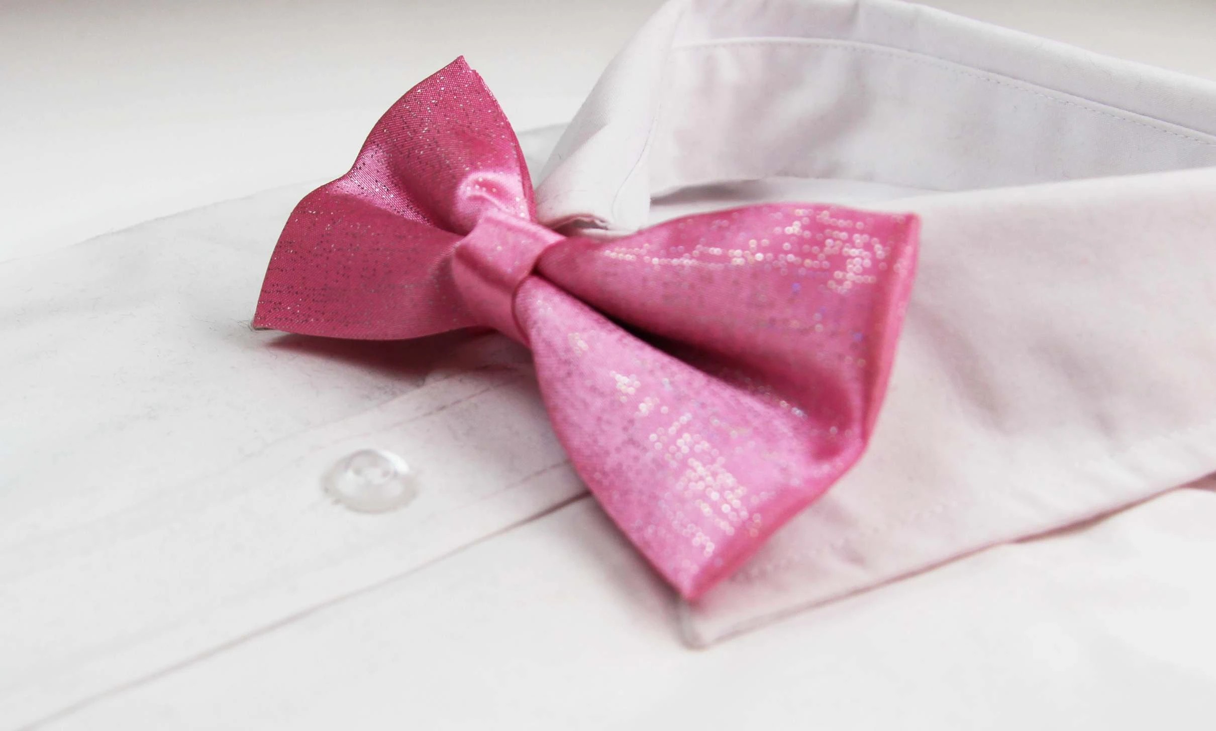 1 Zasel Mens Light Pink Sparkly Glitter Patterned Bow Tie - Pink, 1 of 4