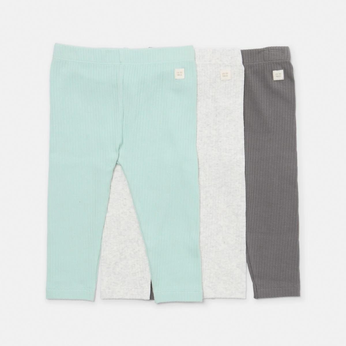 1 3 Pack Rib Leggings Green 3pk, 1 of 8
