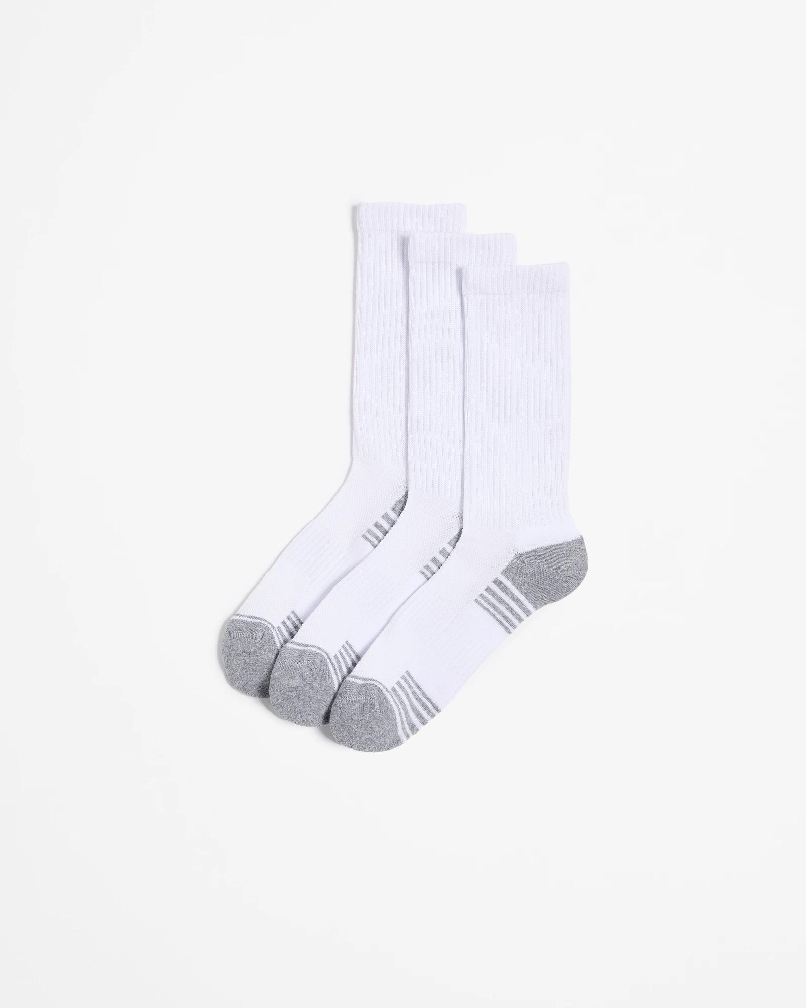 1 Australian Cotton Blend 3 Pack Sports Crew Socks - Maxx WHITE, 1 of 3