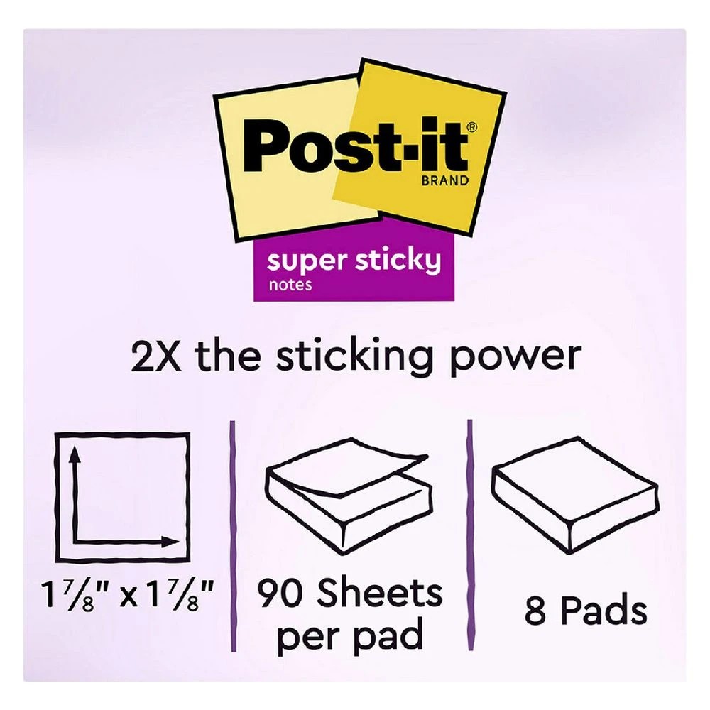 5 Post-it Super Sticky Notes 47 x 47mm Supernova Neons 8 Pack, 5 of 6