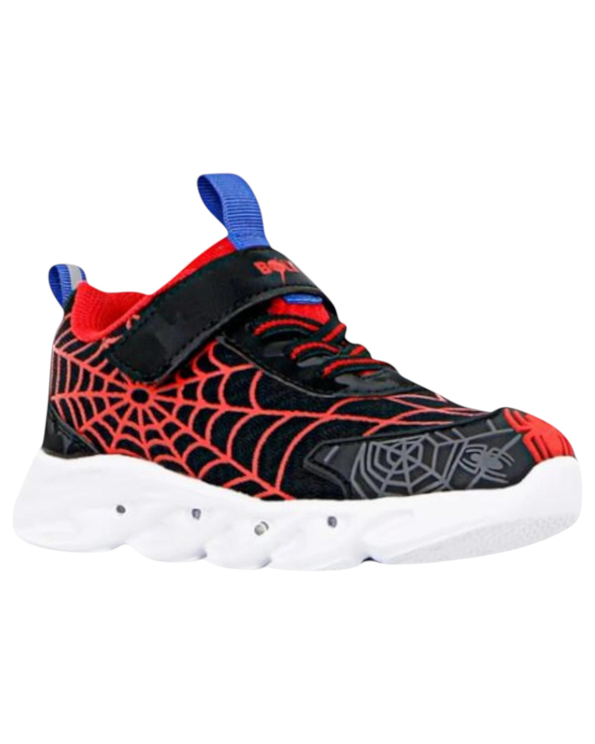 1 Lightning Bolt Kids Webb Sneakers Velcro Shoes BLACK/RED, 1 of 4