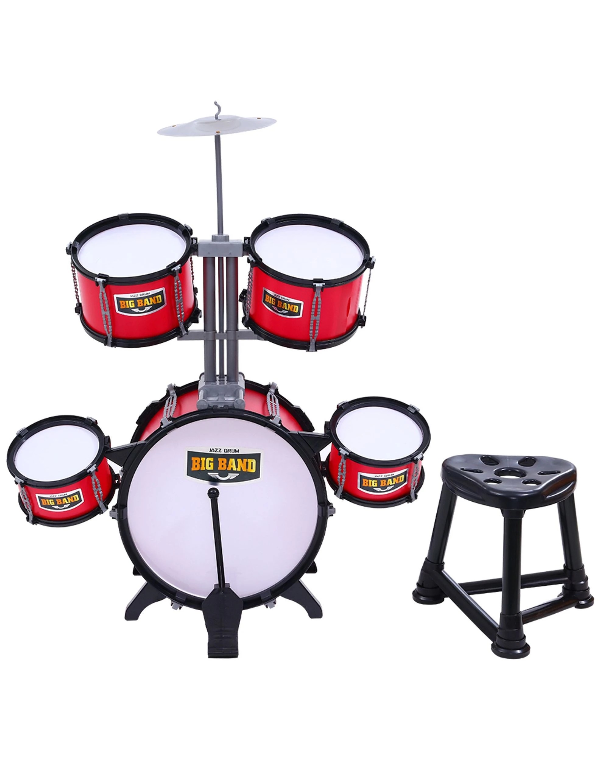 3 Keezi Kids Drum Kit Set Pretend Play Junior Drums Musical Toys Childrens 7pcs
 - Multi, 3 of 3