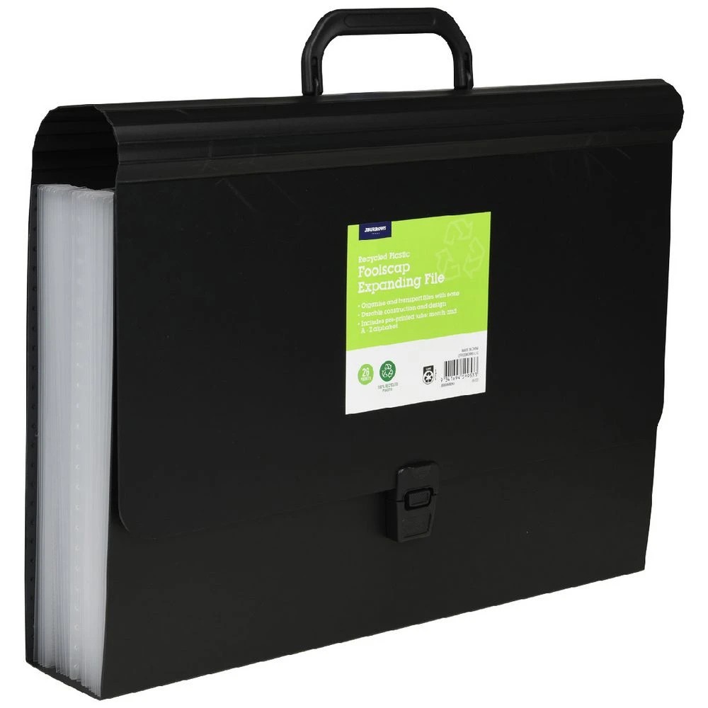 1 J.Burrows Foolscap Expanding File 26 Pockets Black, 1 of 1