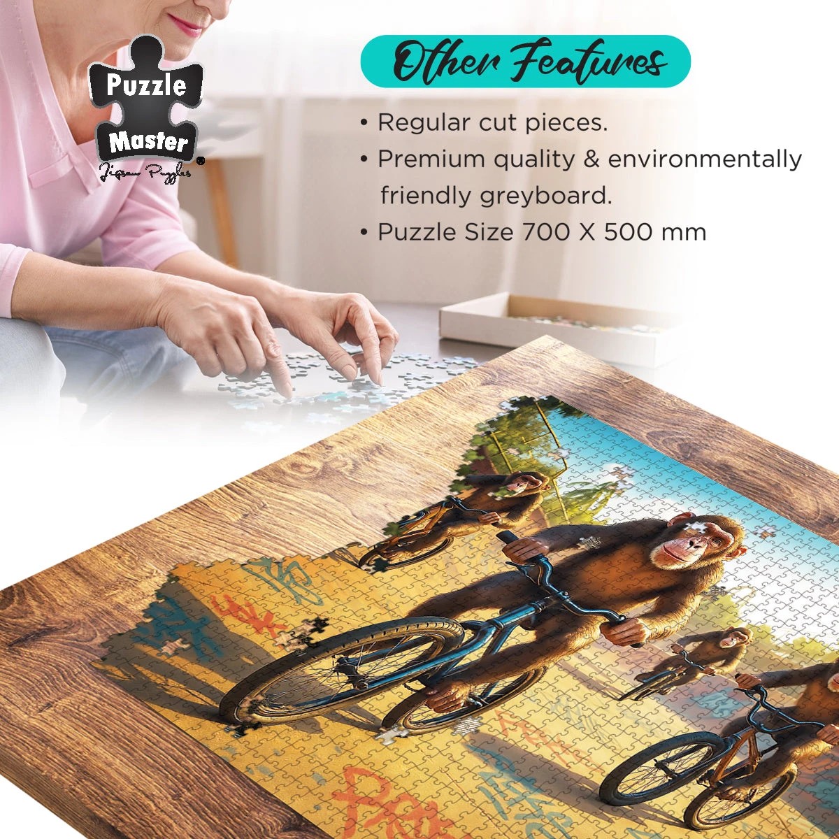 4 Puzzle Master Monkey Business AR Edition 1000 Piece Jigsaw Puzzle, 4 of 9