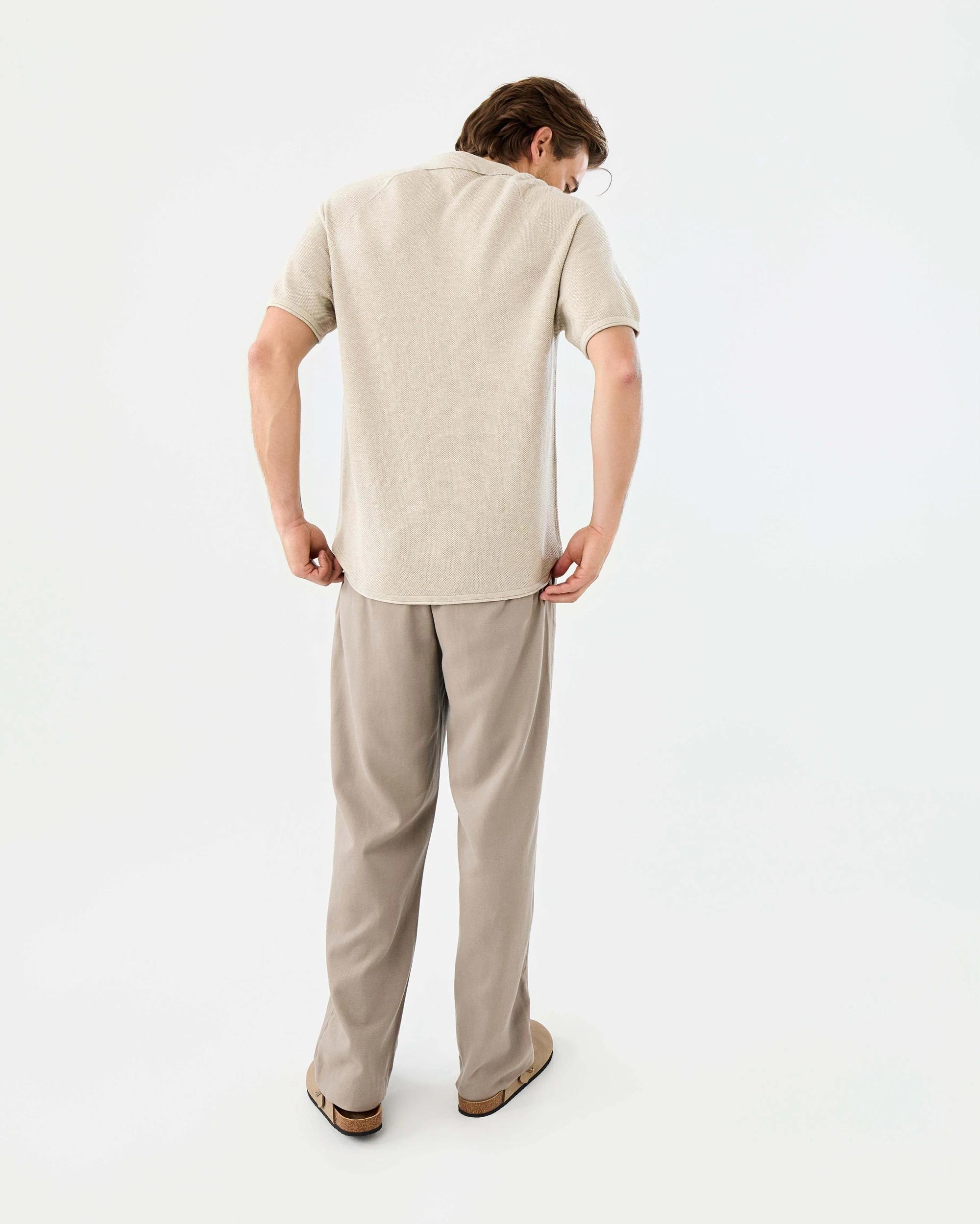 4 True Knit Raglan Polo Shirt Bge Marle, 4 of 8