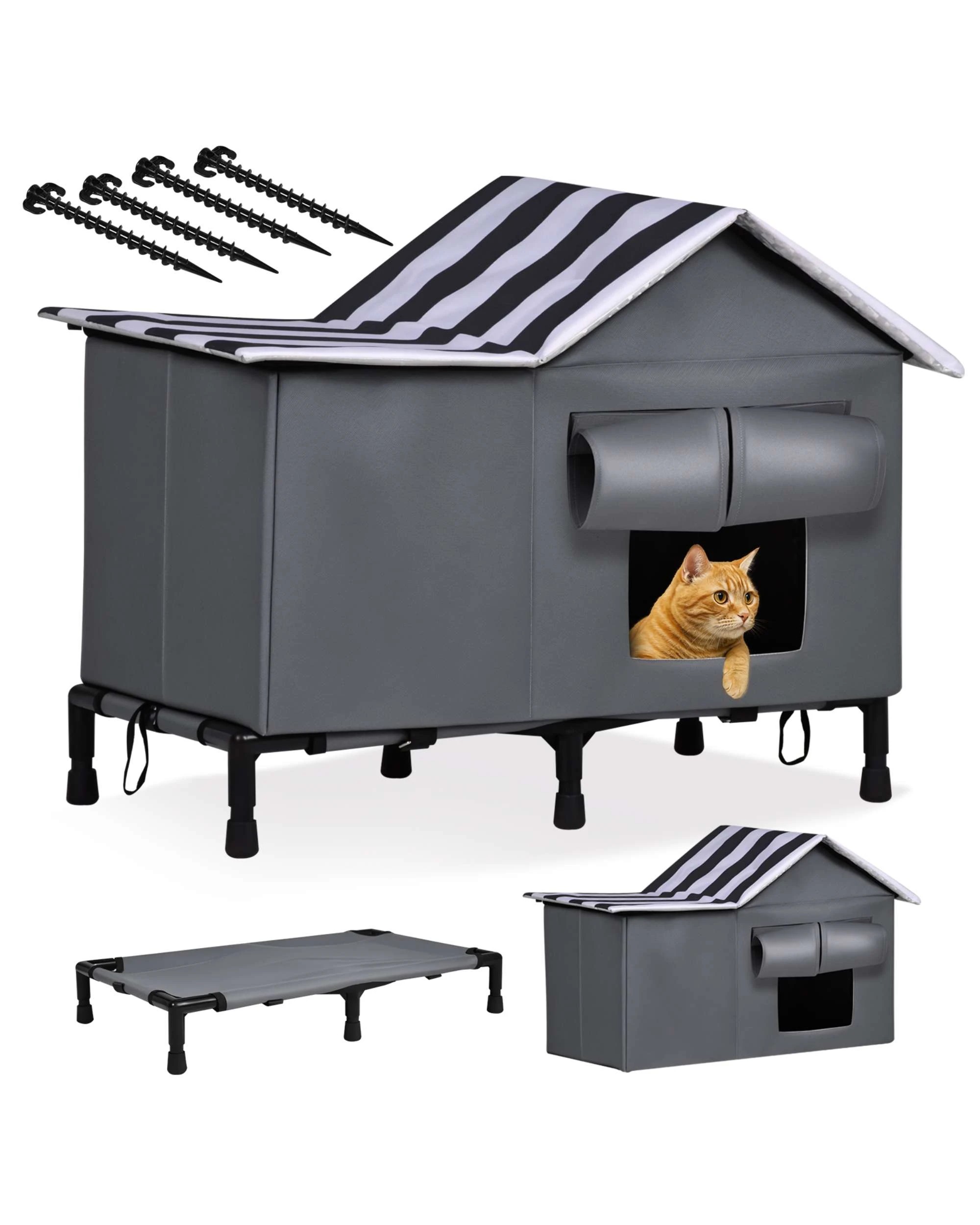 1 Advwin Pet House Shelter Elevated Outdoor Pet Bed, 1 of 9