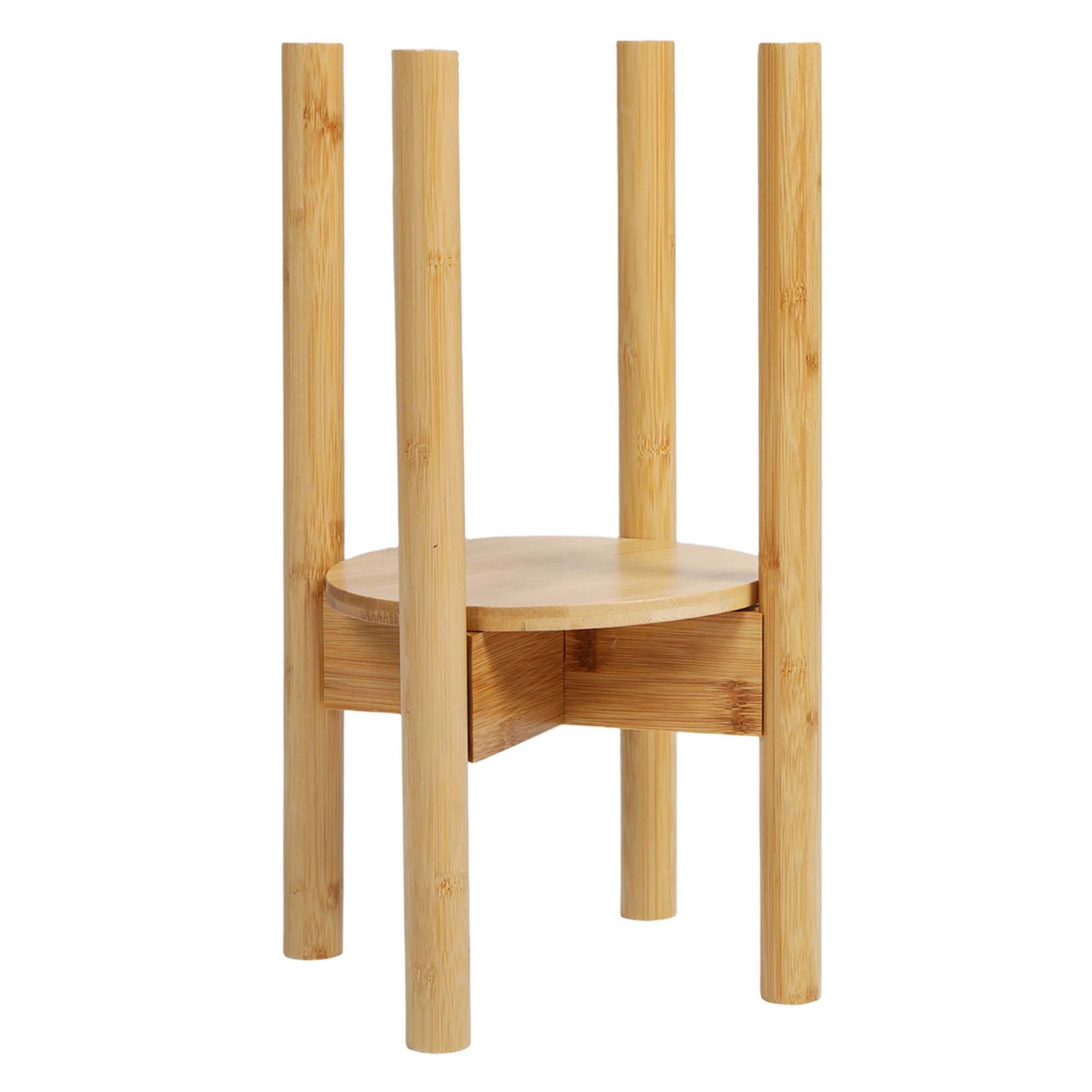 2 Levede Bamboo Indoor Plant Stand with Adjustable Tray - Natural, 2 of 9