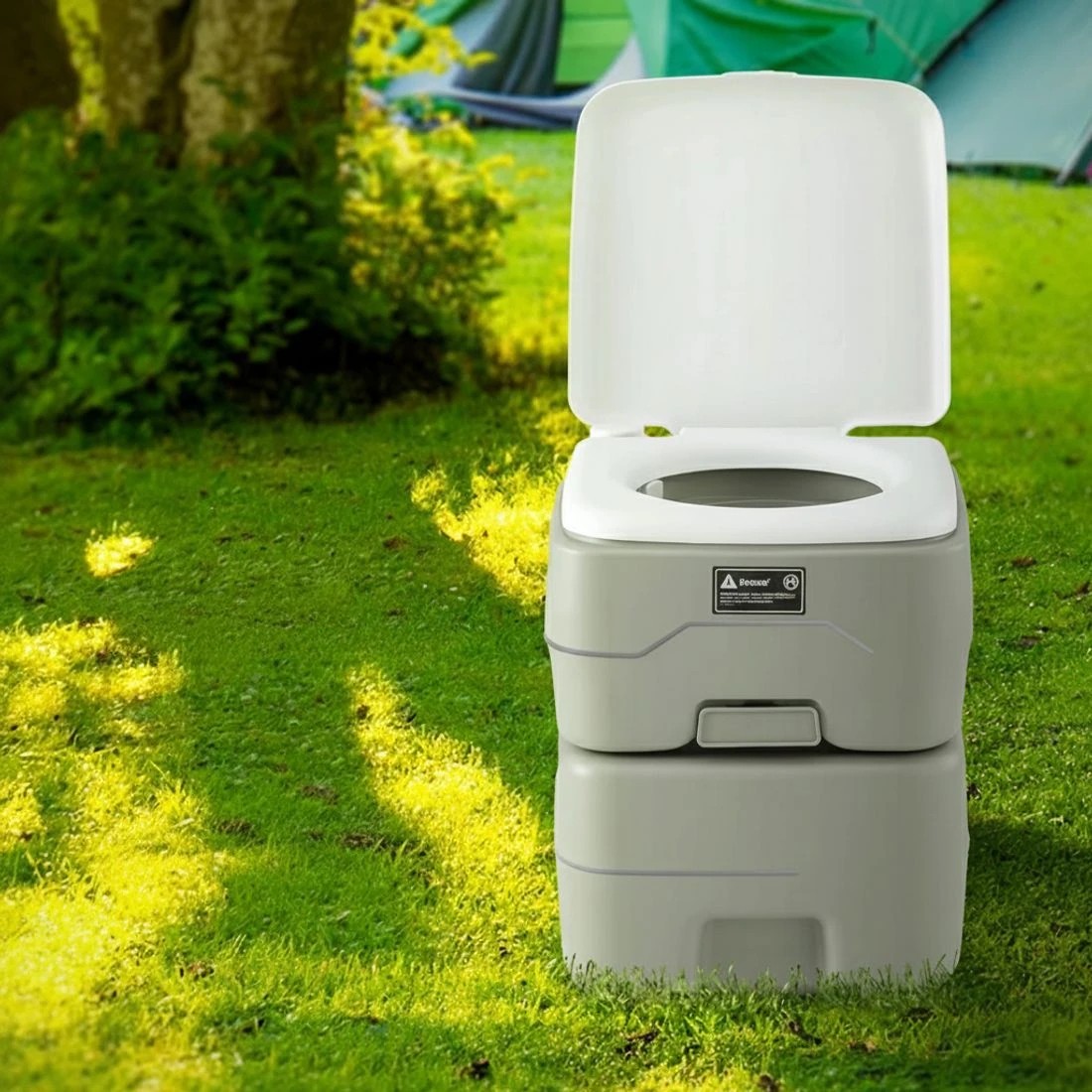 4 Weisshorn 20L Portable Camping Toilet Outdoor Flush Potty Boating - Grey, 4 of 8