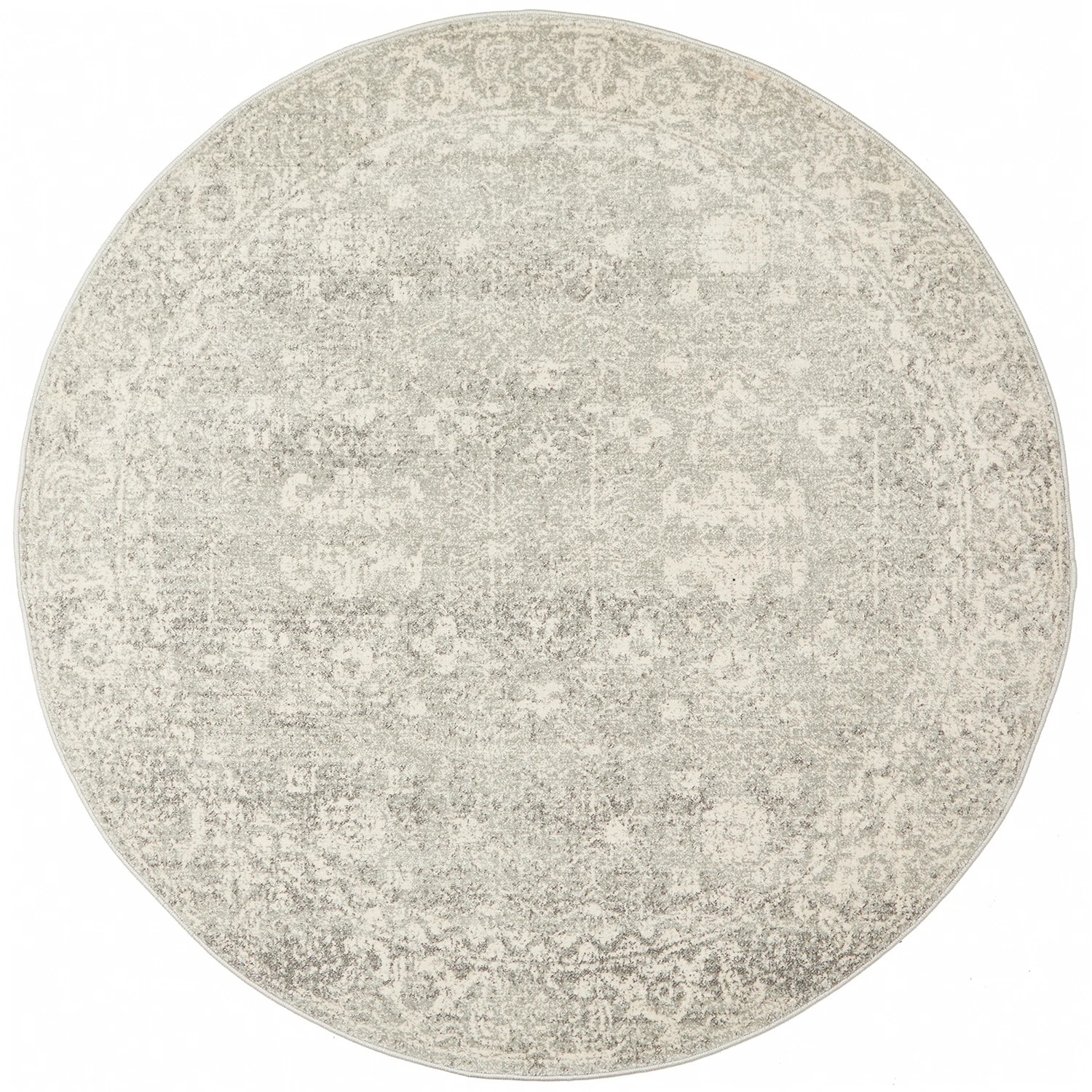2 Common Ground Rugs Encore 252 200x200cm - Medium Round Power Loomed Pet Friendly Rug - Silver, 2 of 9
