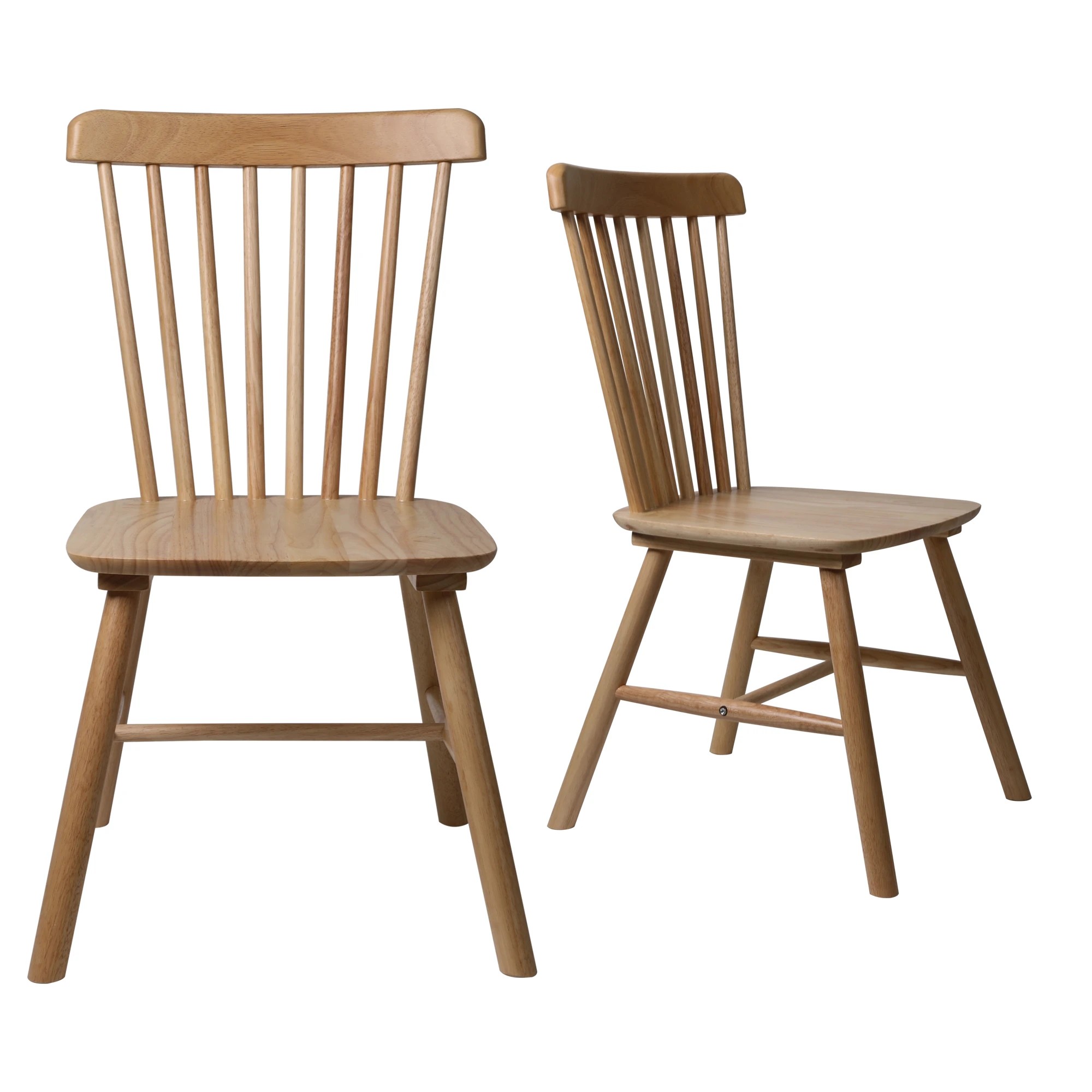 1 Levede 1 Set Of 2 Levede Windsor Dining Chairs - Oak, 1 of 4