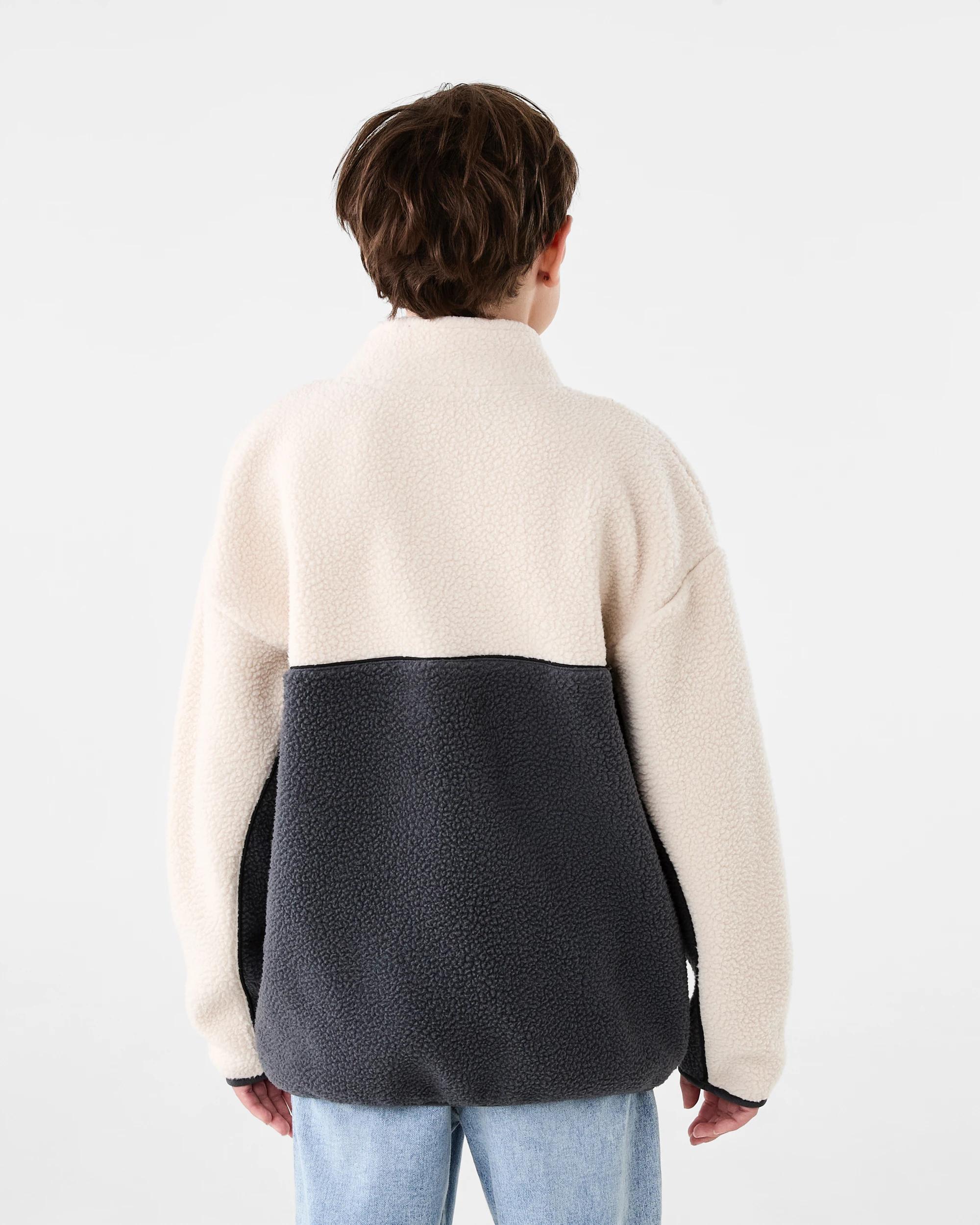 2 Polar Fleece Quarter Zip Sweatshirt Pmc Chalk, 2 of 8