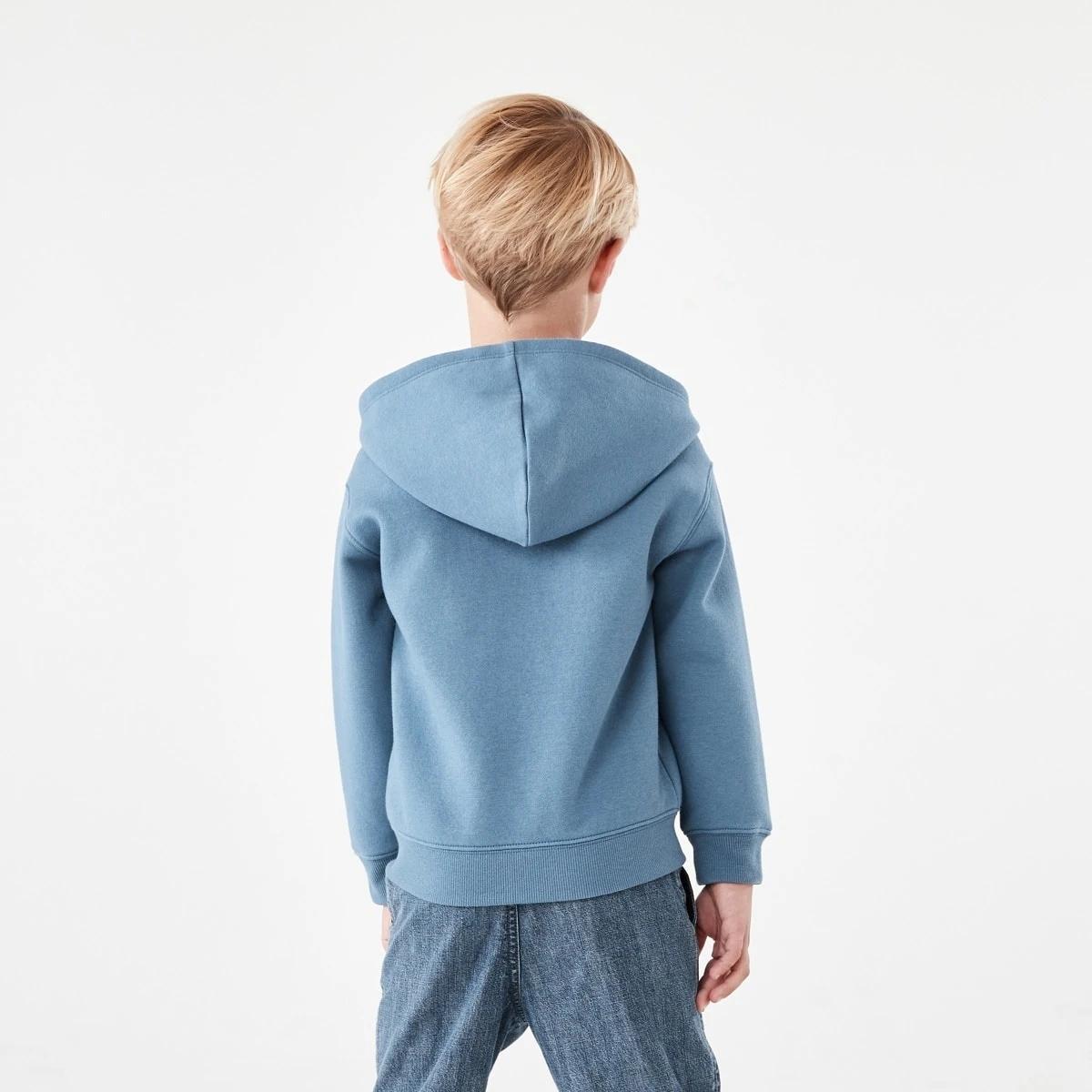 3 Plain Zip Through Hoodie Copen Blue, 3 of 10