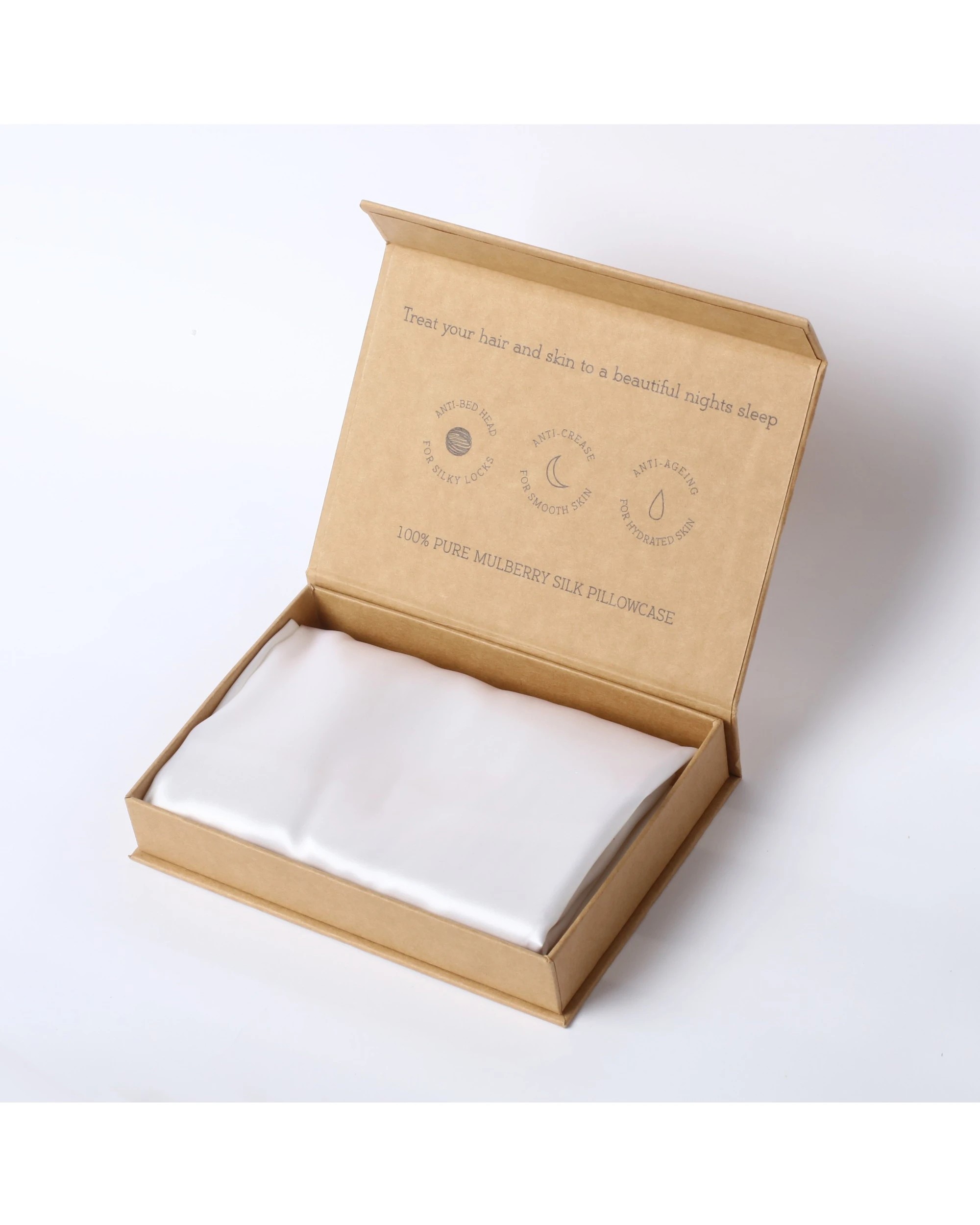 5 Natural Home Luxe Mulberry Silk Pillowcase 25 Momme Standard Pillowcase 48x73cm - White, 5 of 5