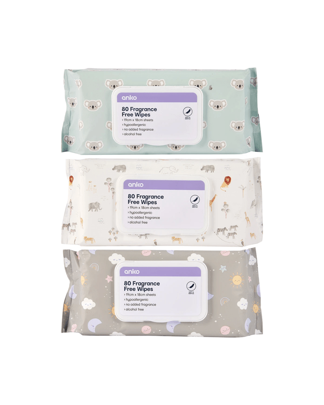 80 Pack Fragrance Free Wipes - Asso