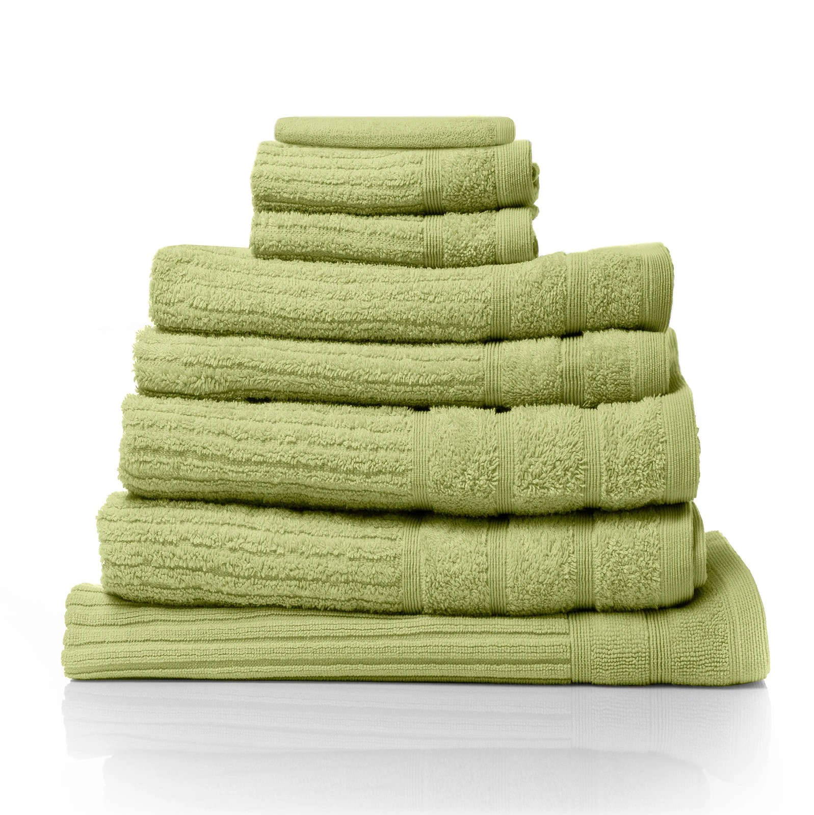 1 Royal Comfort Eden Cotton 600GSM 100% Cotton Luxury Bath Towels Set 8 Piece - Green - Green, 1 of 4