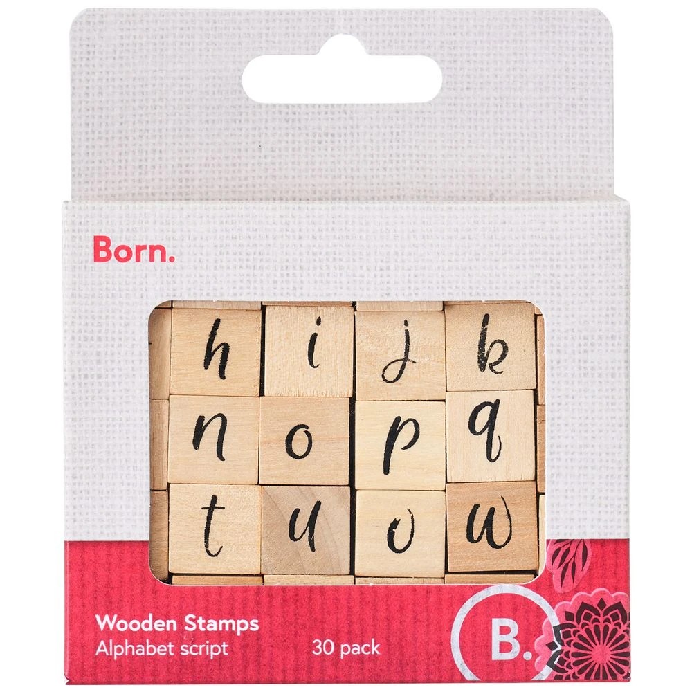 1 Born Wooden Stamp Alphabet Script 30 Pack, 1 of 4