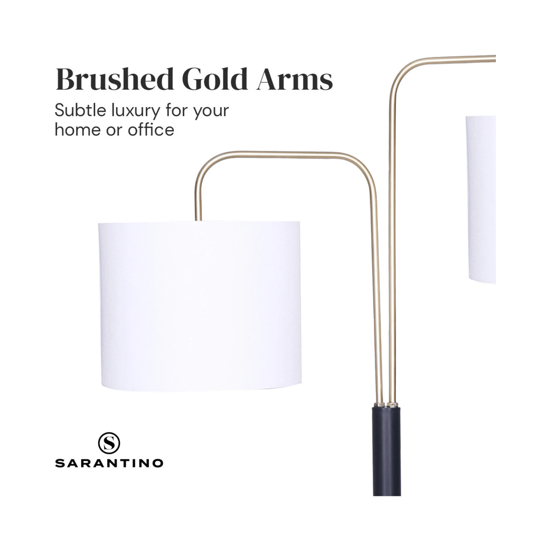 1 Sarantino Black Metal Task Floor Lamp, 1 of 7