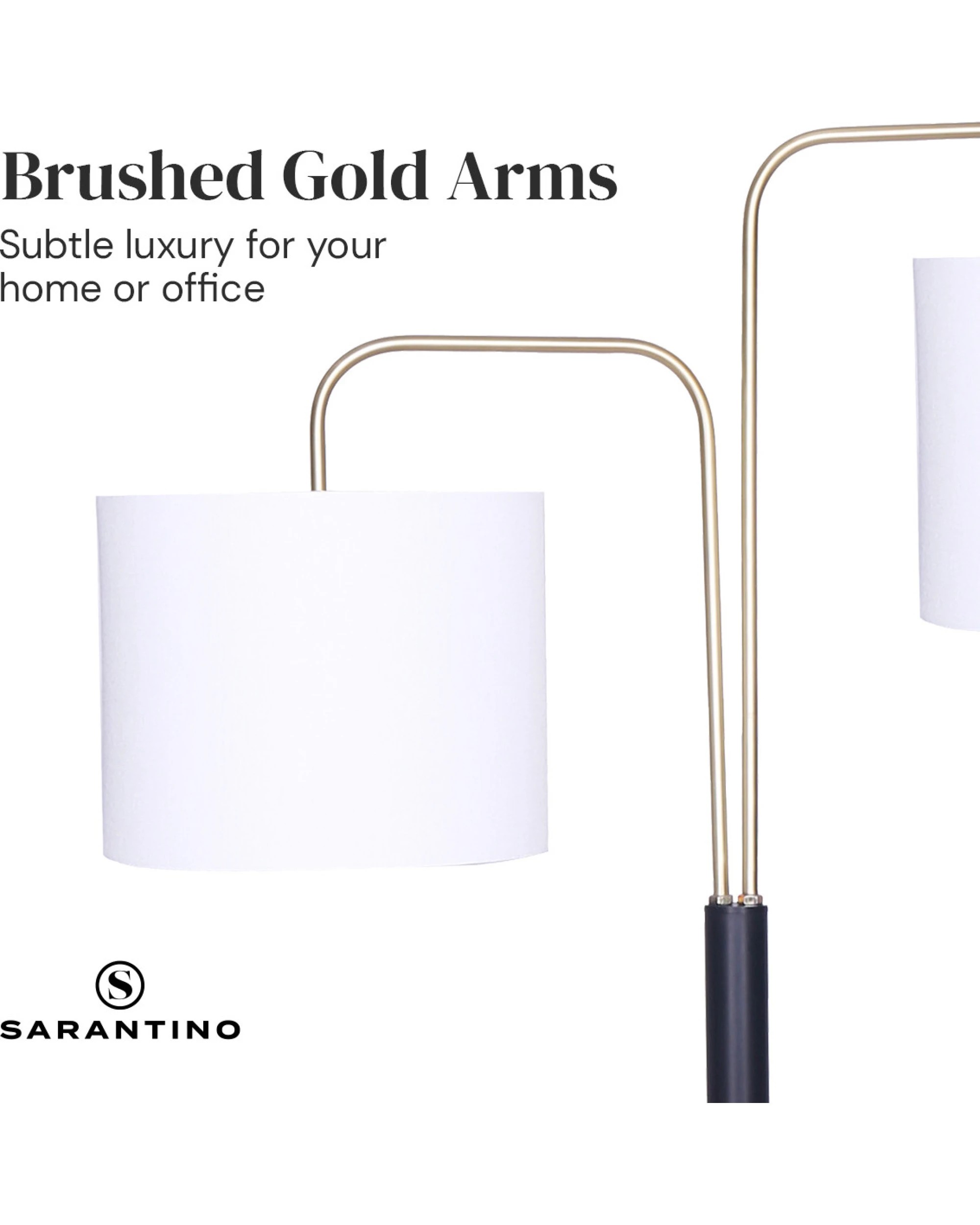 1 Sarantino Black Metal Task Floor Lamp, 1 of 7