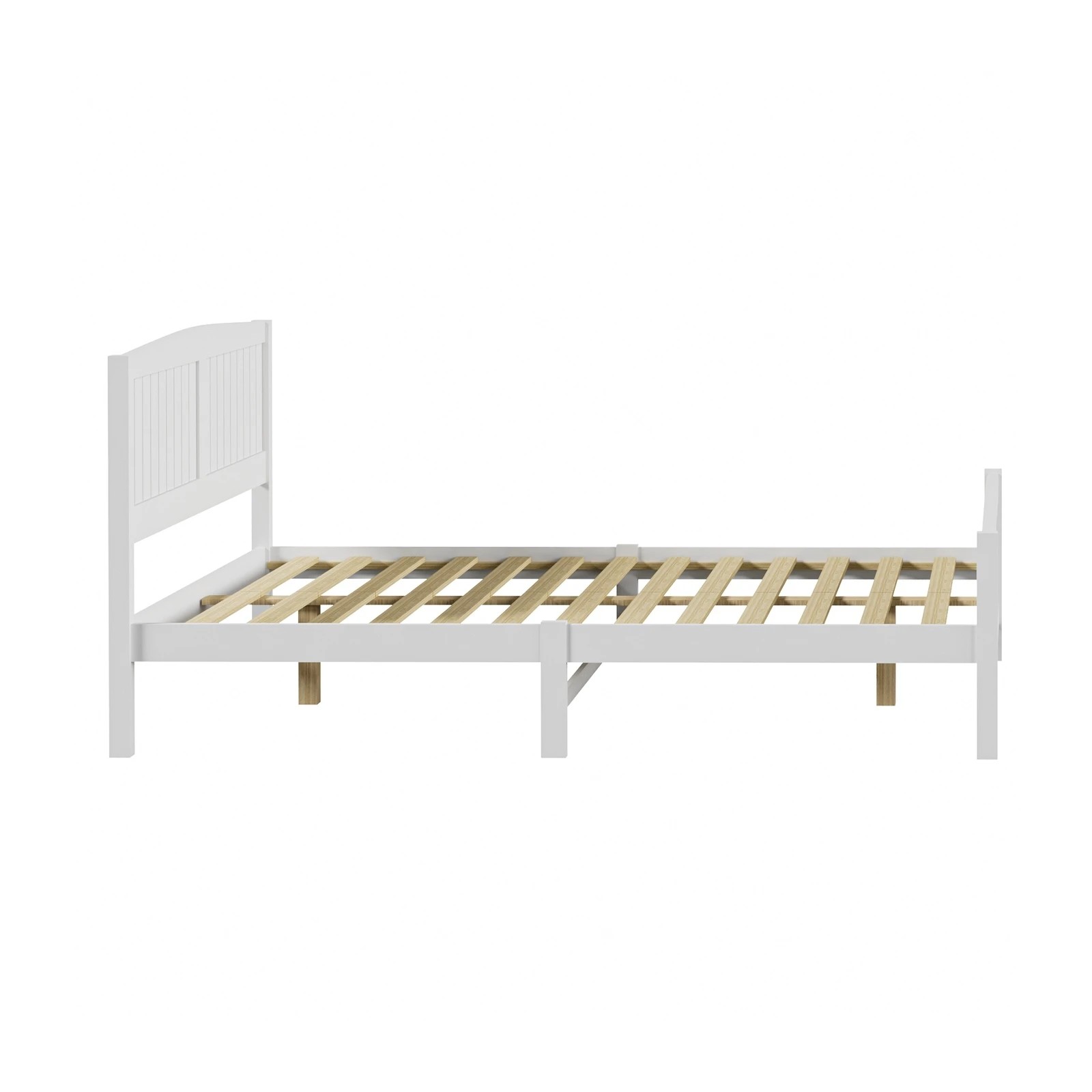 4 Oikiture Bed Frame Queen Size Wooden Base Timber Platform
 - White, 4 of 10