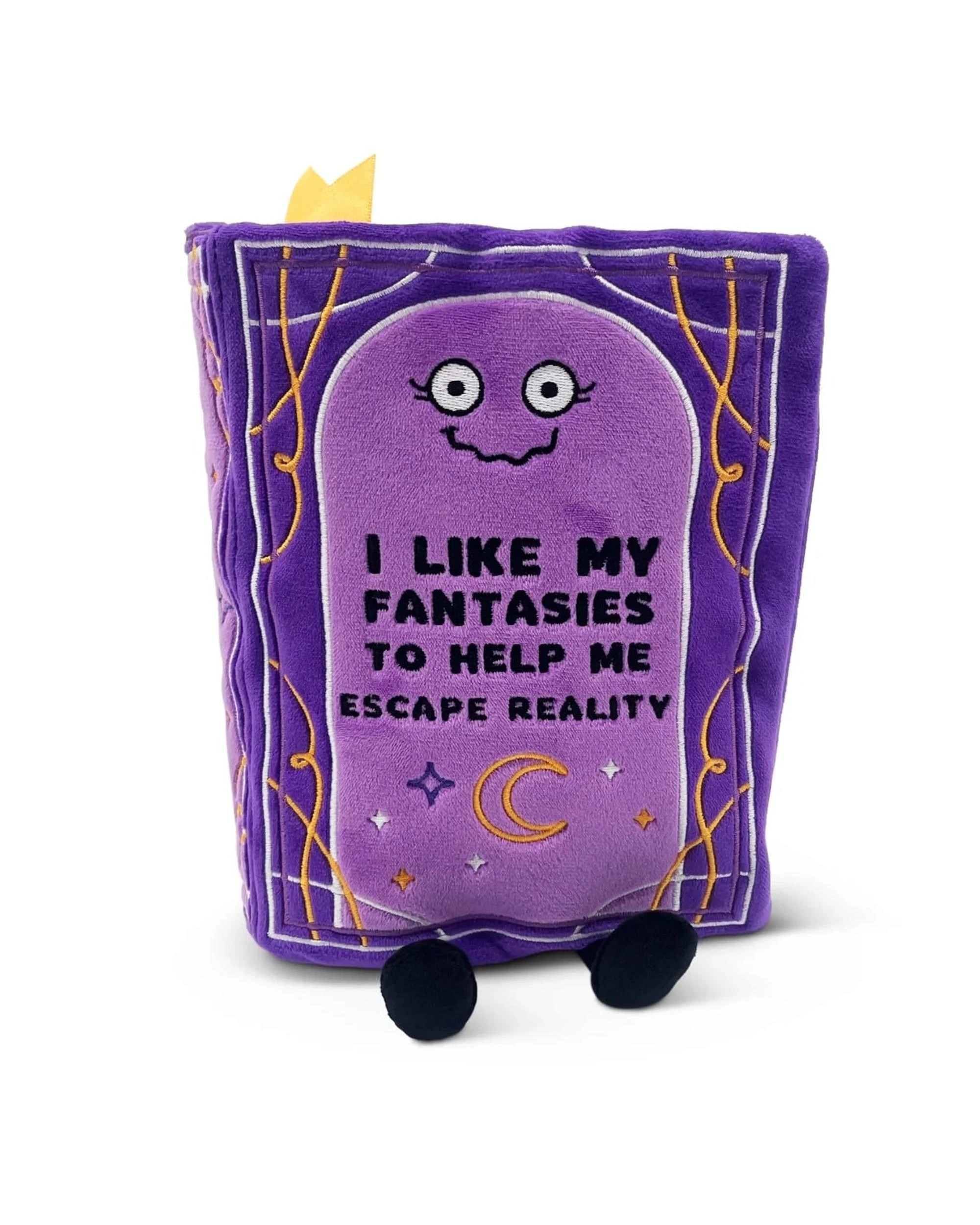1 Punchkins I Like My Fantasies To Help Me Escape Reality Book Plush, 1 of 4