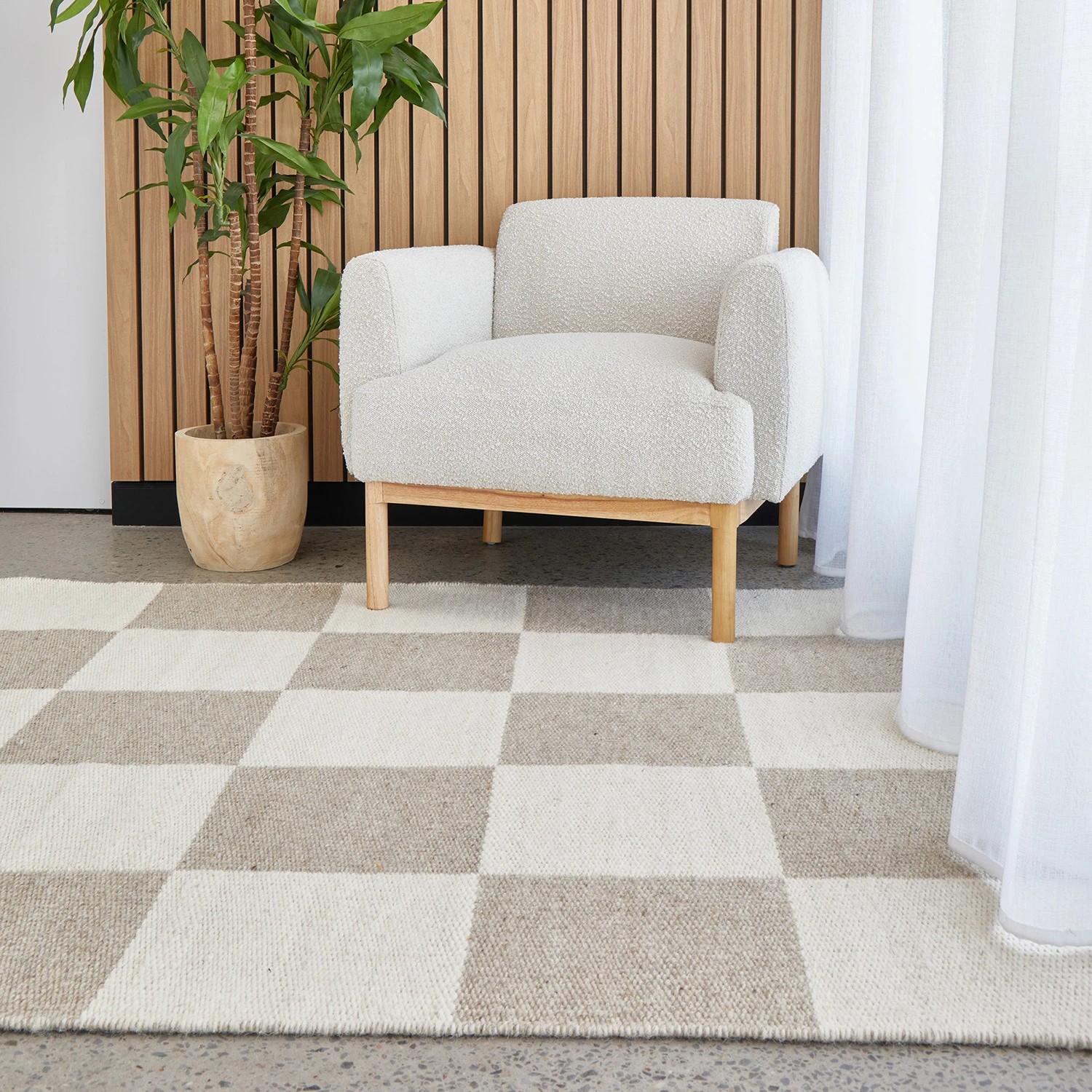 1 Common Ground Rugs Fjord Odin 380x280cm - Extra Large Handwoven Wool Floor Rug - Beige, 1 of 6
