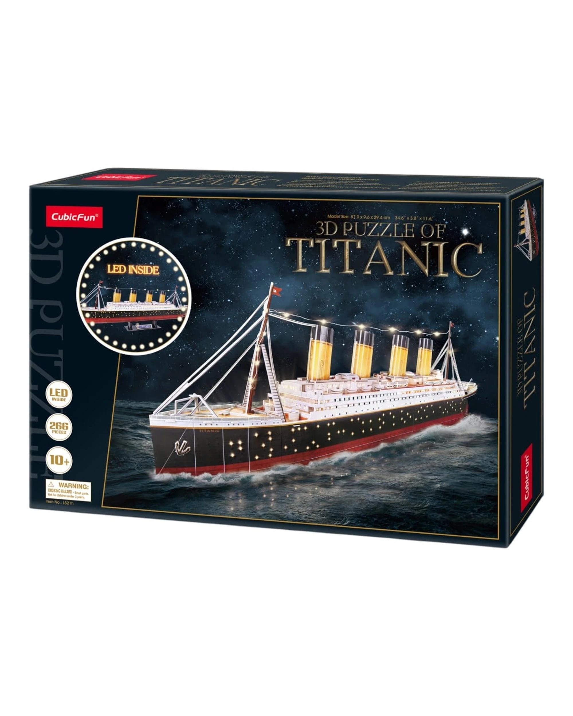 3 CubicFun Titanic 266 Piece 3D Model Kit with LED Lighting, 3 of 4