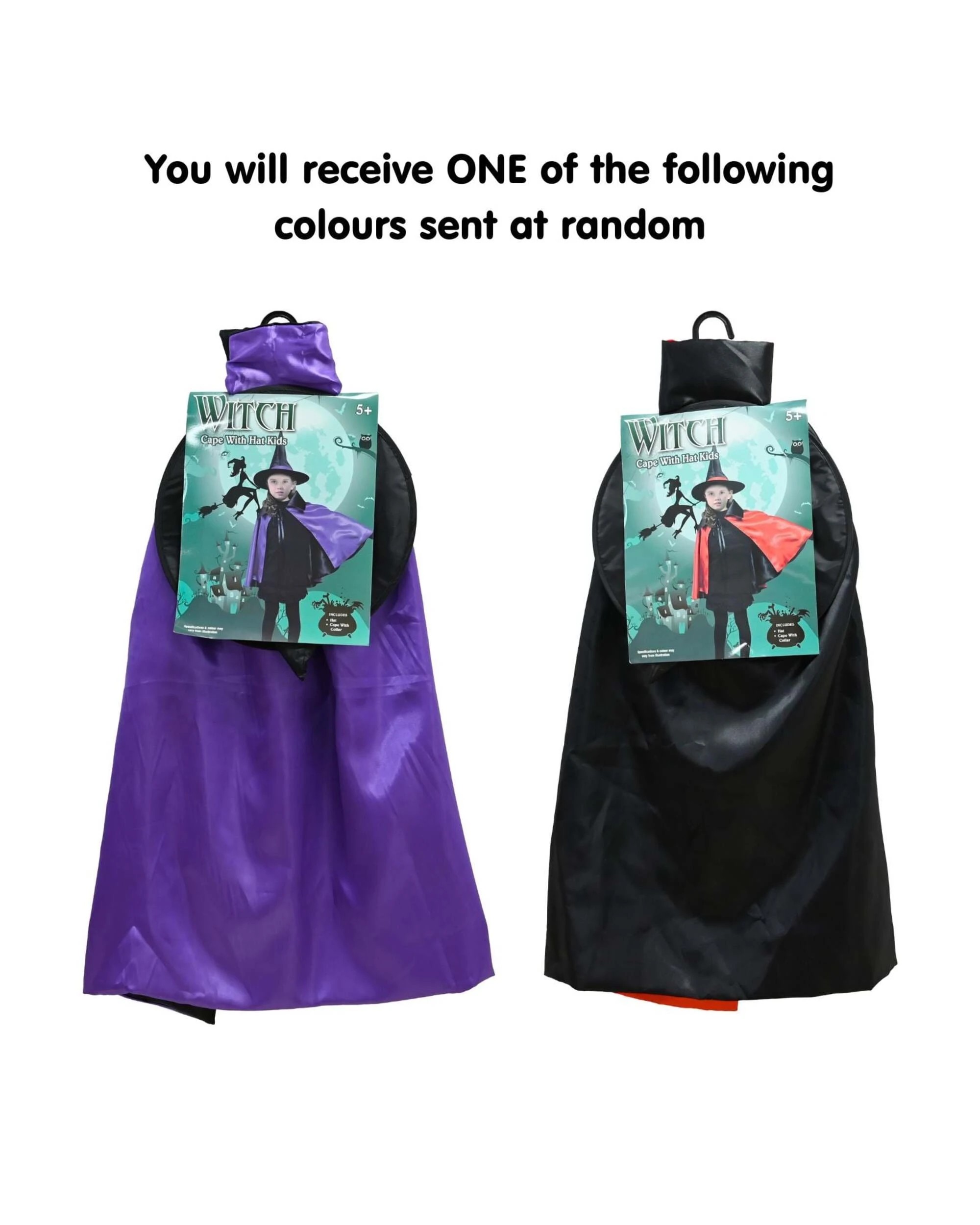 2 Uncle Bills Kids Witches Cape With Pointy Hat Costume Set - One Size, 2 of 2