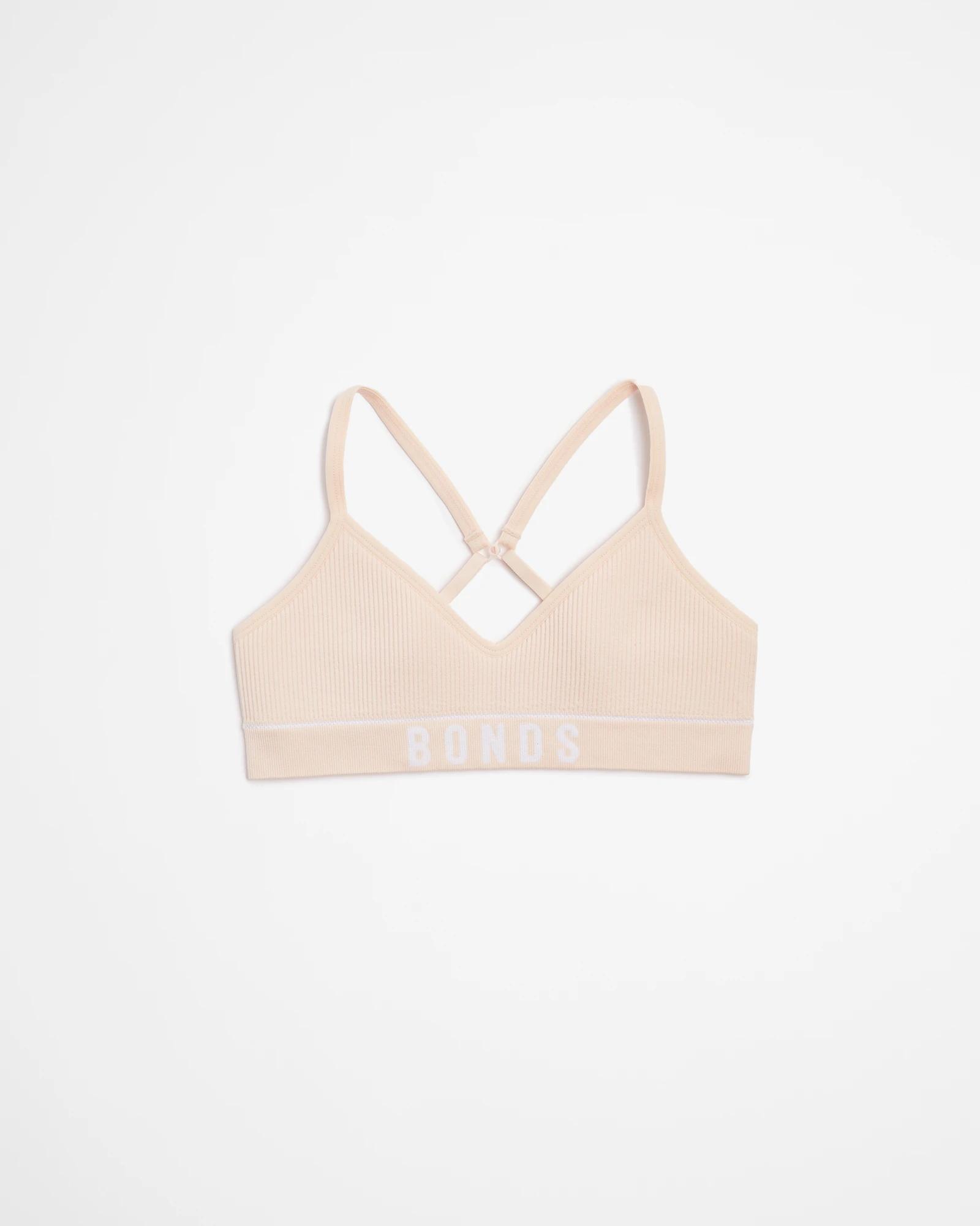 1 Bonds Girls Retro Rib Contour Crop - Grey Marle NUDE, 1 of 2