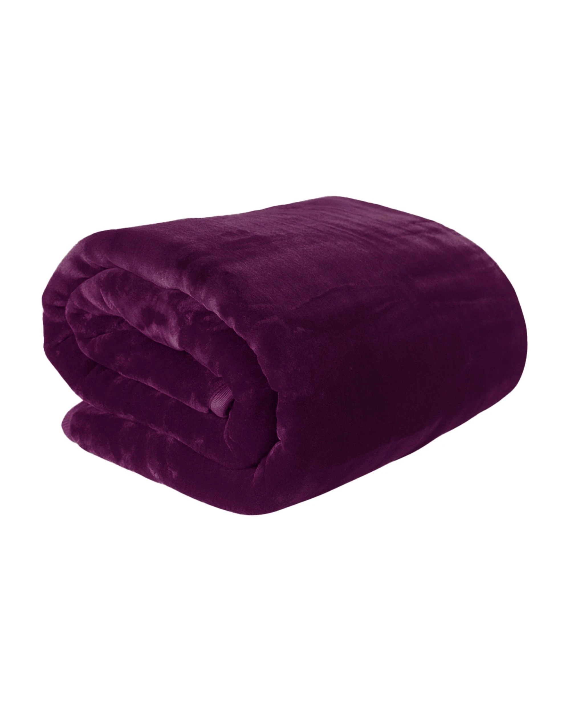 1 Laura Hill 600-gsm Mink Blanket Double-sided Soft Plush Bed Faux Throw Rug Wine Purple
 - Queen Bed, 1 of 8