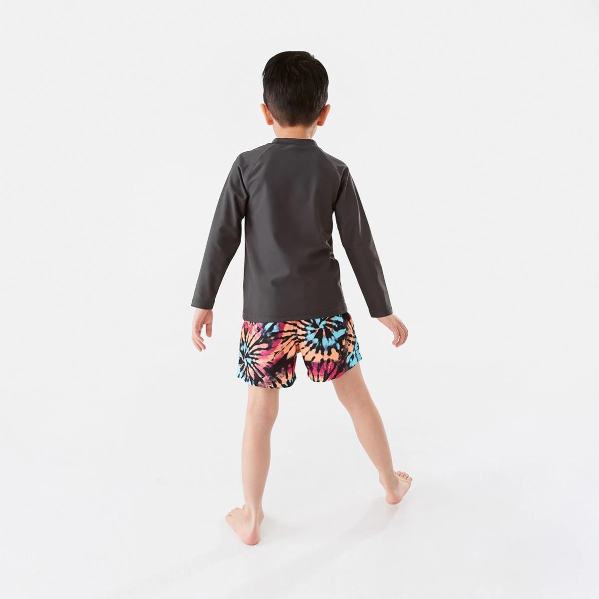 6 Printed Long Sleeve Rash Vest Gry Waves, 6 of 8