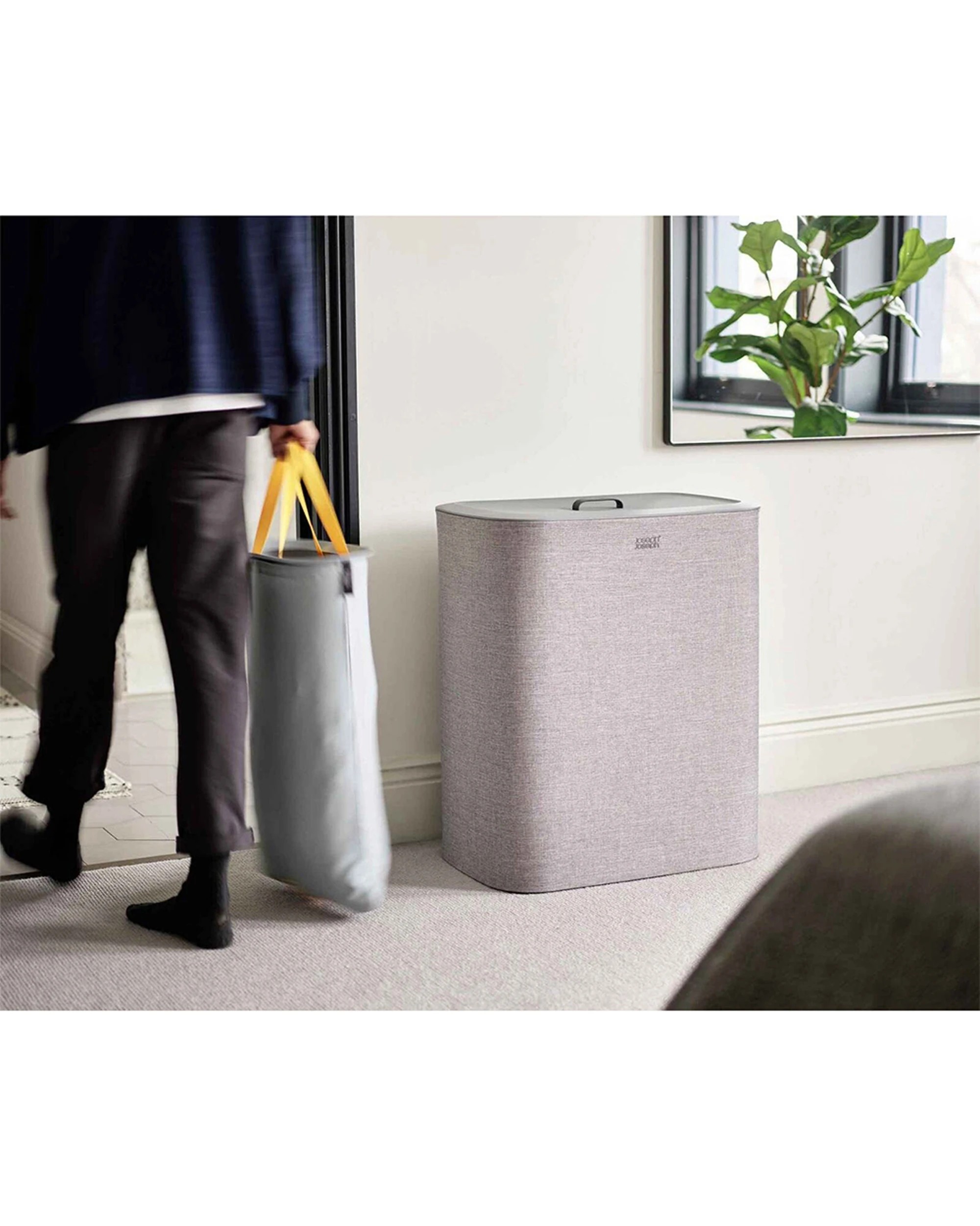 5 Joseph Joseph Tota Trio 90L Laundry Basket Three Compartments Removable - Grey, 5 of 5