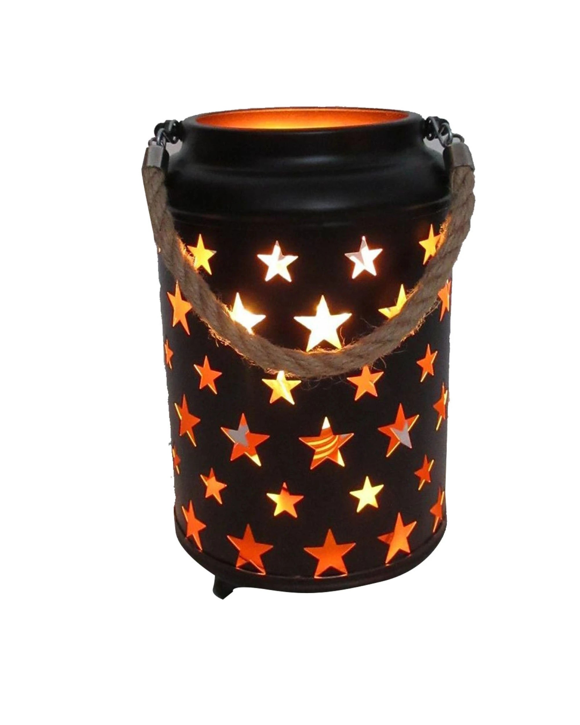 1 BR Home 20cm Starry LED Lantern Light with Rope Handle Star Bedside Table, 1 of 1