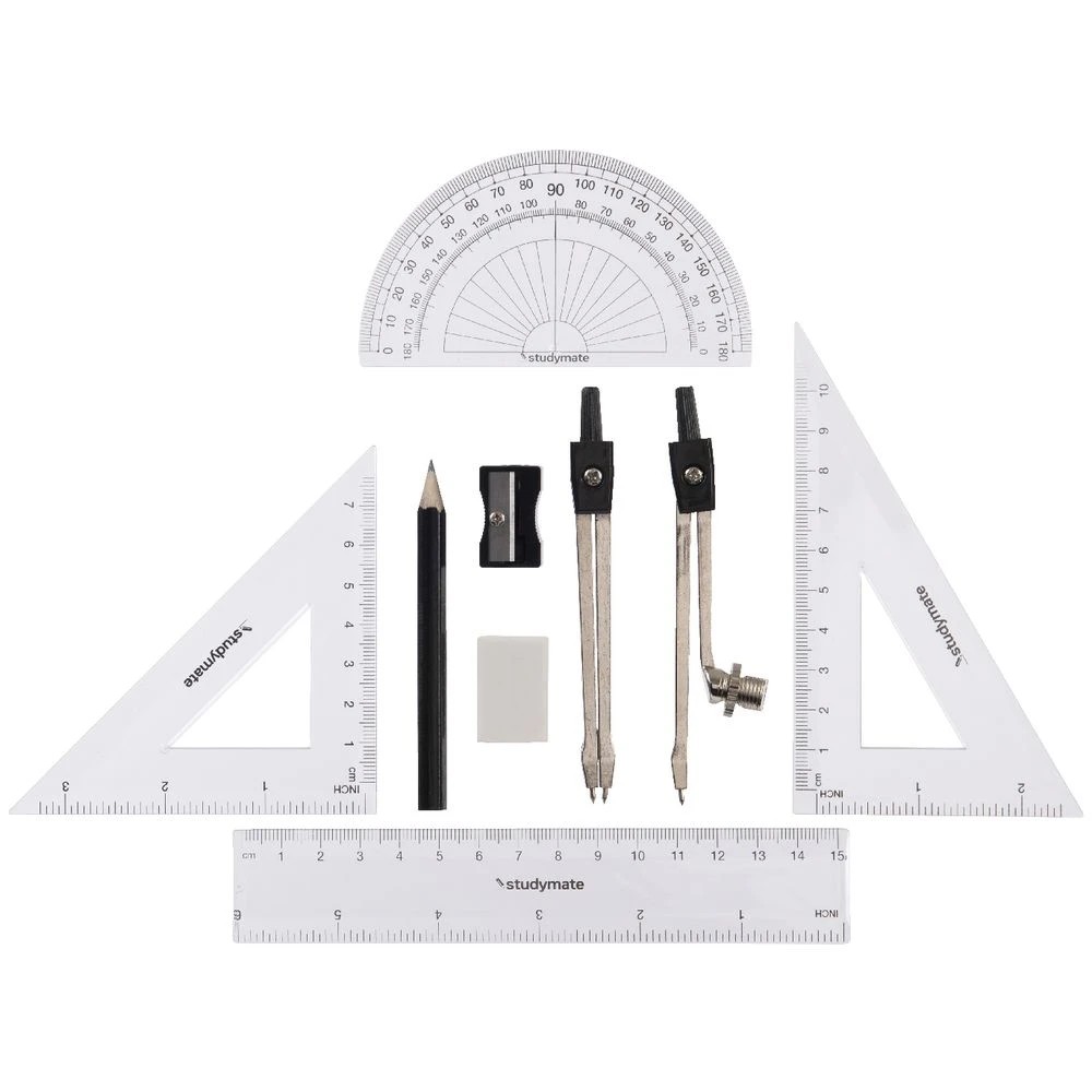 6 Studymate Tin Maths Set 9 Piece, 6 of 10