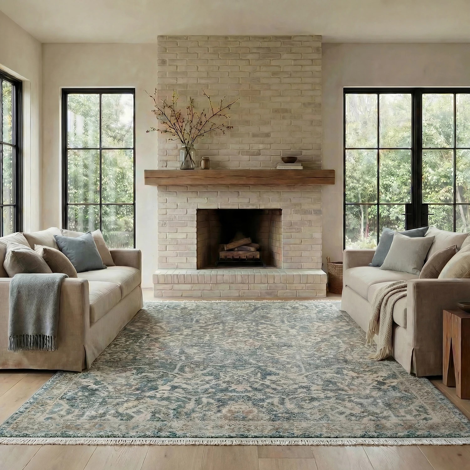 1 Common Ground Rugs Aegean Alvin 230x160cm - Medium Power Loomed Floor Rug - Blue, 1 of 9