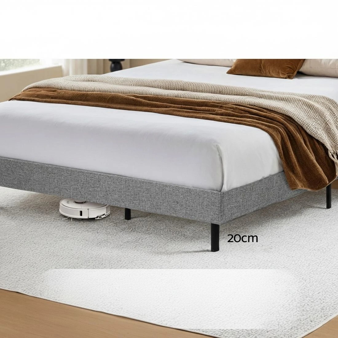 7 Artiss Bed Frame King Single Size LED Mattress Base Platform with Storage Shelf Hidden Storage Box - Black, 7 of 8