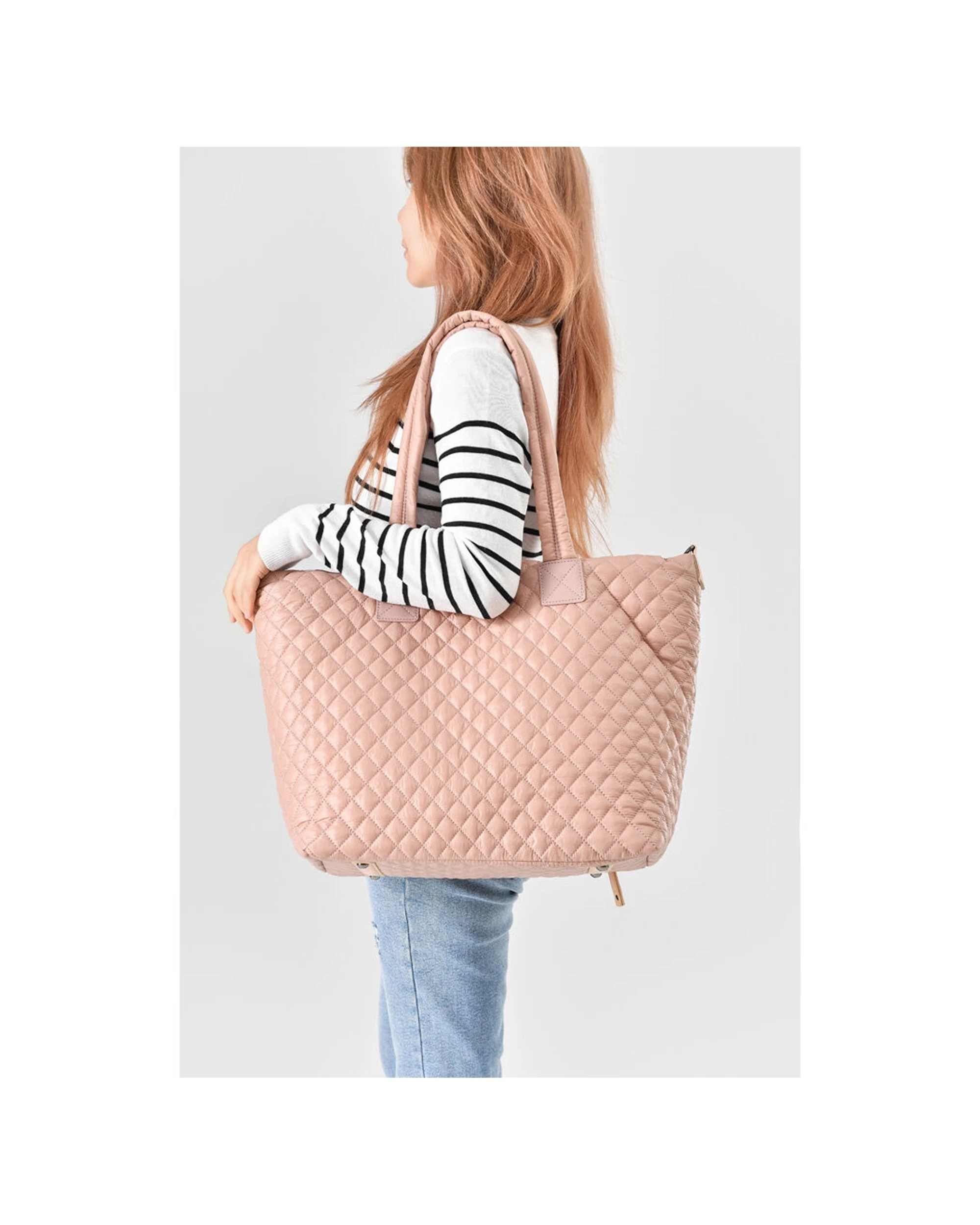 7 Tosca Metro Large Travel Tote Bag With Detachable Shoulder Strap - Pink, 7 of 8
