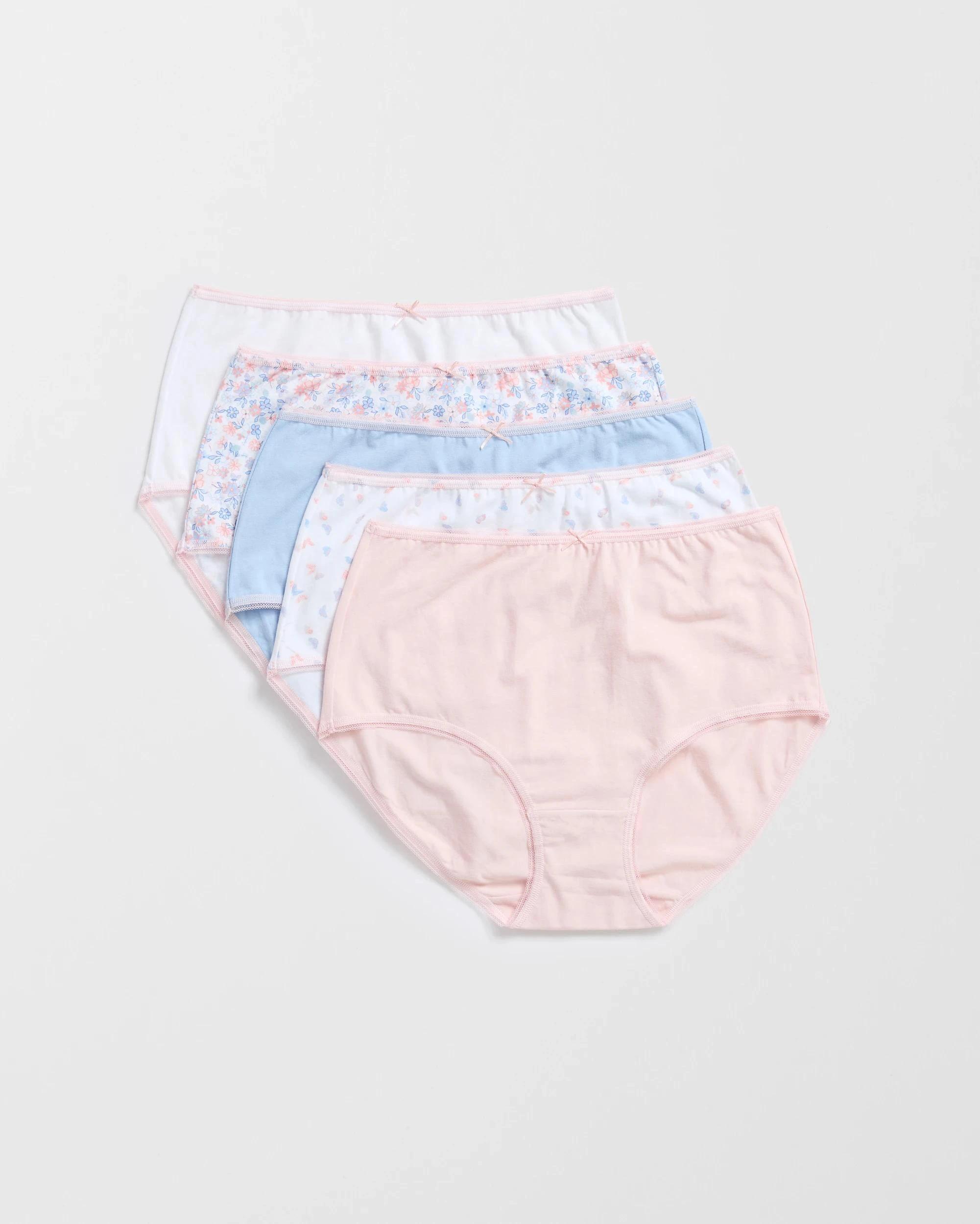 1 Target Woman Australian Cotton Womens Full Briefs 5 Pack FLORAL/BUTTERFLY/MULTI, 1 of 5