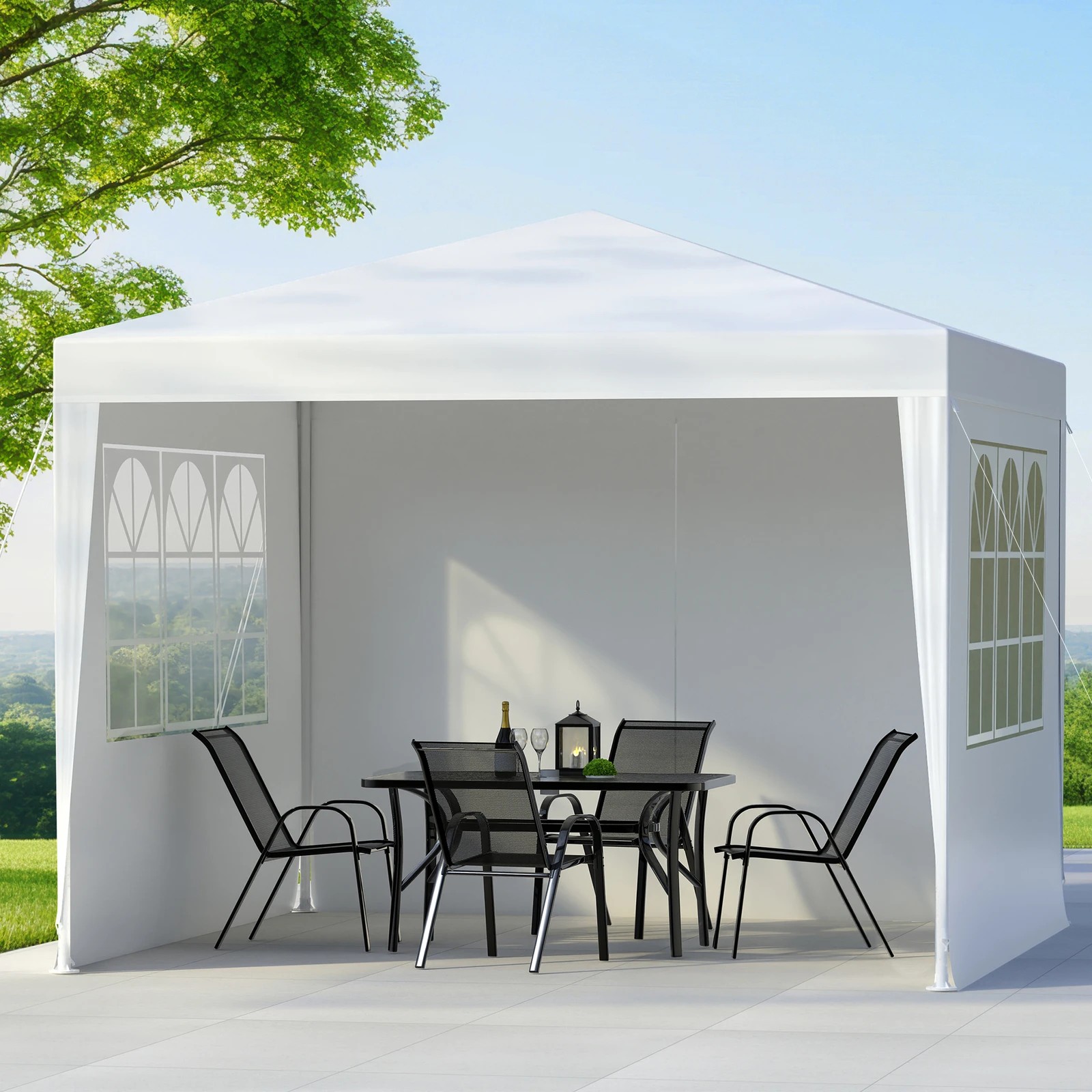 3 Alfordson Gazebo Outdoor Wedding Party Tent Camping Portable Side Wall 3x3m - White, 3 of 7