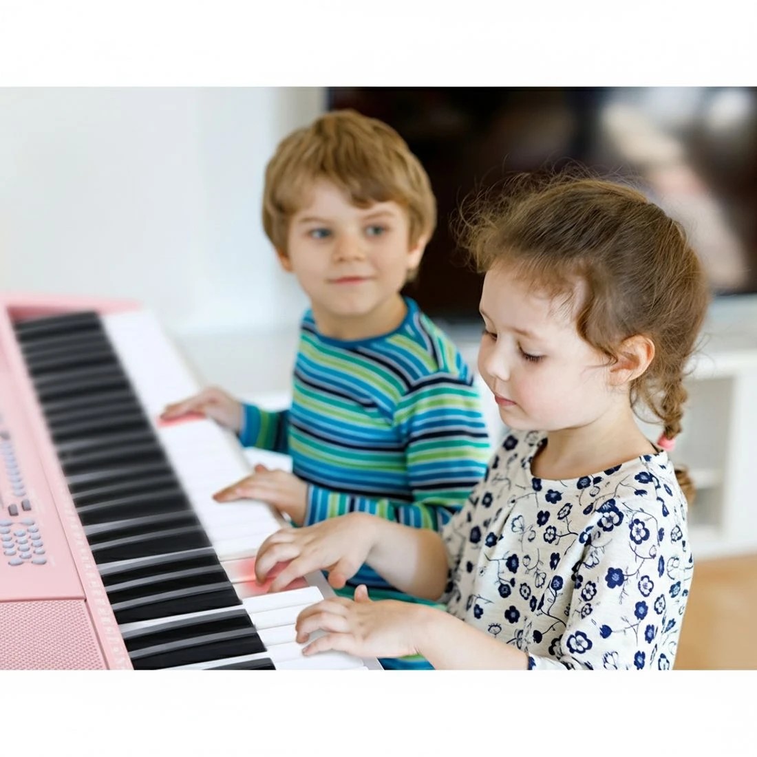 4 Alpha 61 Keys Electronic Piano Keyboard Digital Electric w/ Stand Lighted - Pink, 4 of 5