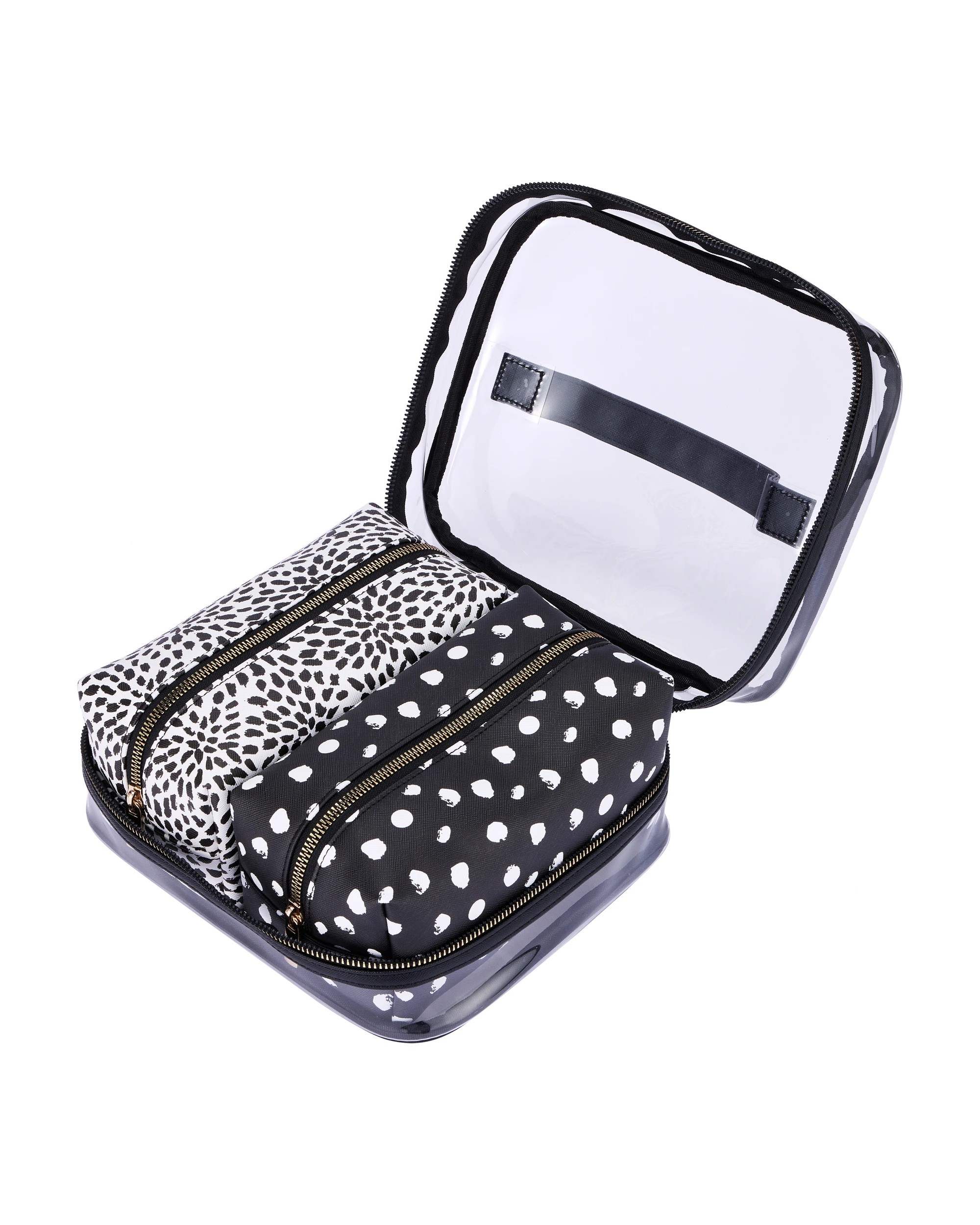 3 OXX Cosmetics 3 Piece Makeup Bag - Black and White, 3 of 6