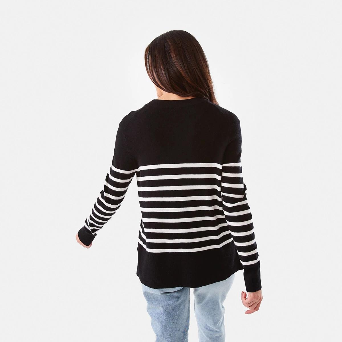 3 Crew Neck Jumper Blk Str, 3 of 6