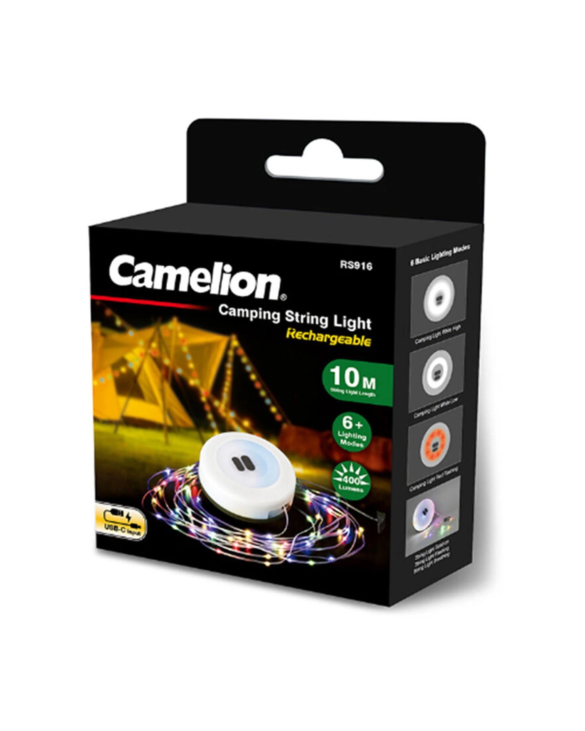 1 Camelion 2 In 1 Rechargeable Camping String Light Colourful 400 Lumens - Multi, 1 of 1