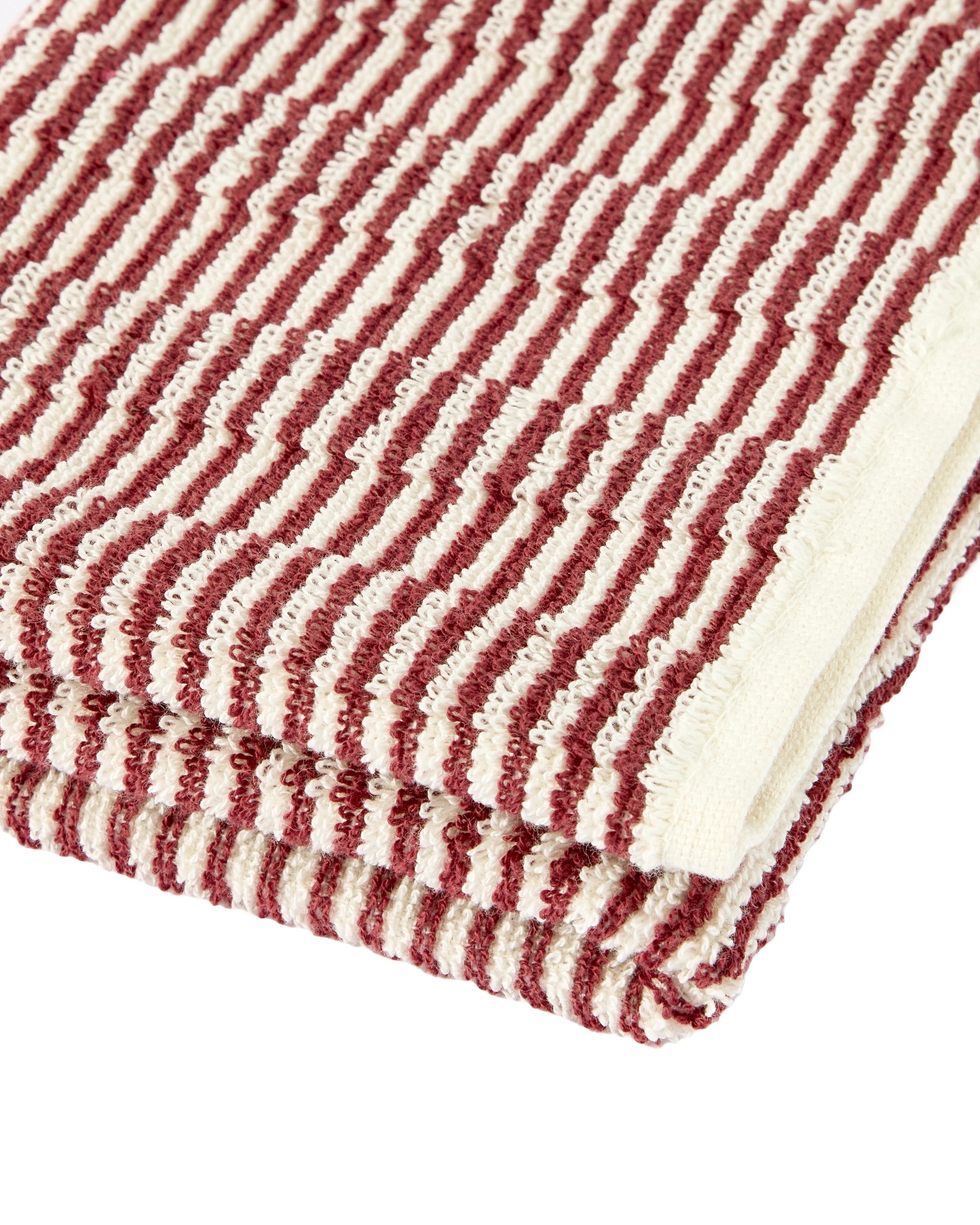 4 Micro Stripe Cotton Hand Towel - Port, 4 of 5