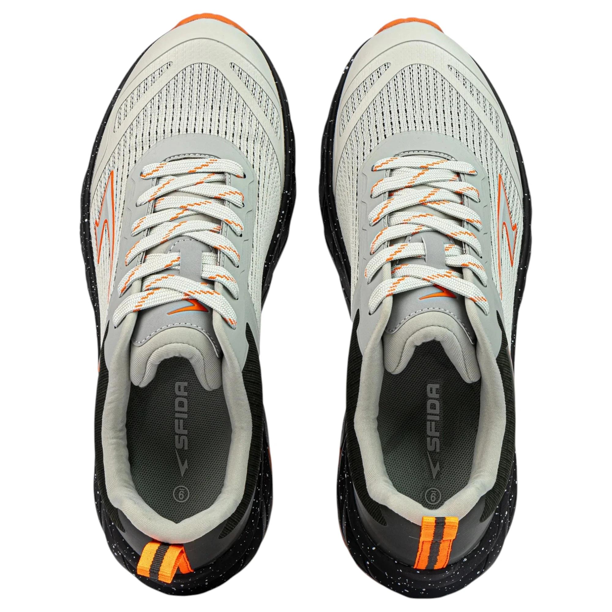 8 Sfida Mens Nomad Trail Runner Grey/ Khaki/ Orange Athletic Shoes GREY/KHAKI/ORANGE, 8 of 8