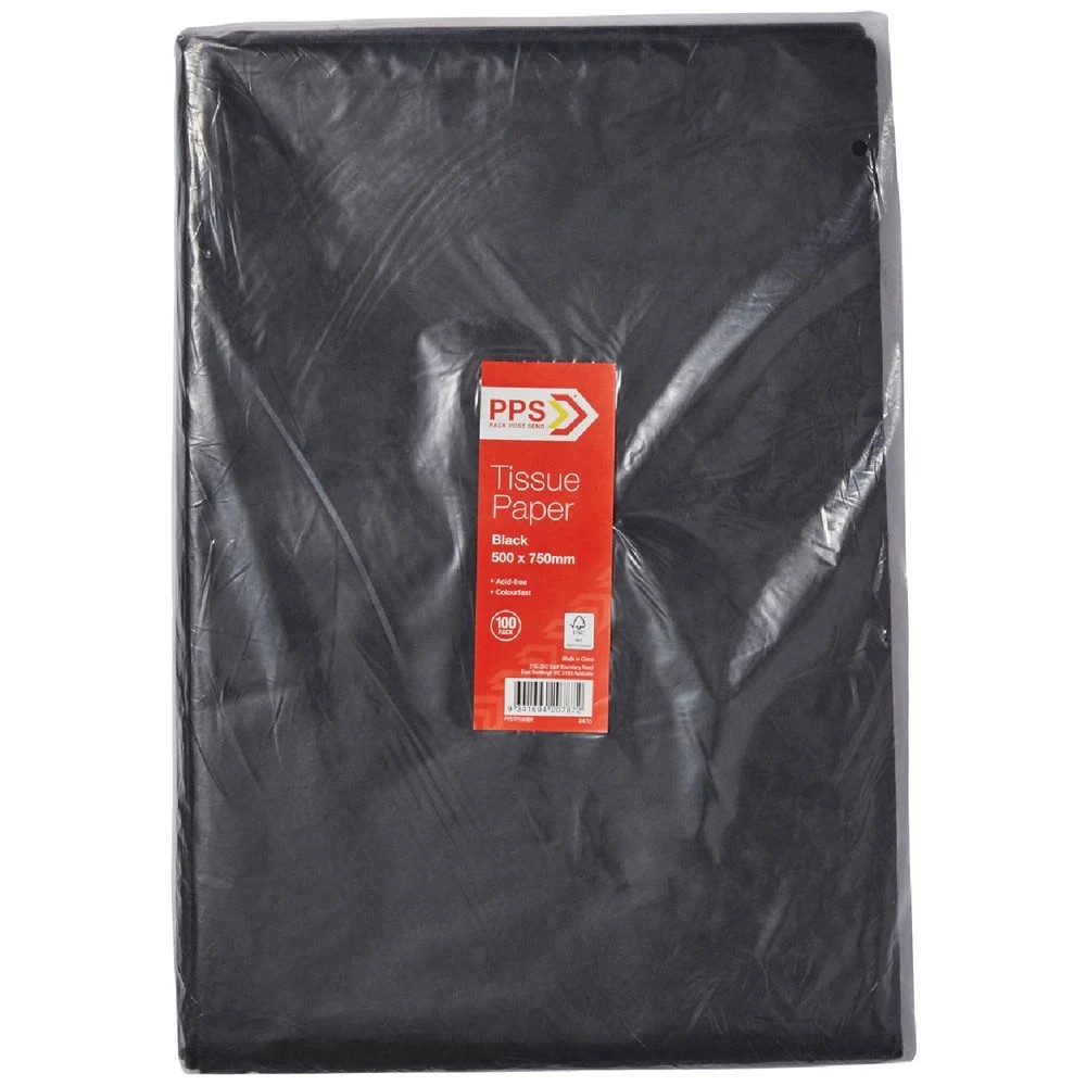 2 PPS Tissue Paper 500 x 750mm 100 Pack Black, 2 of 4