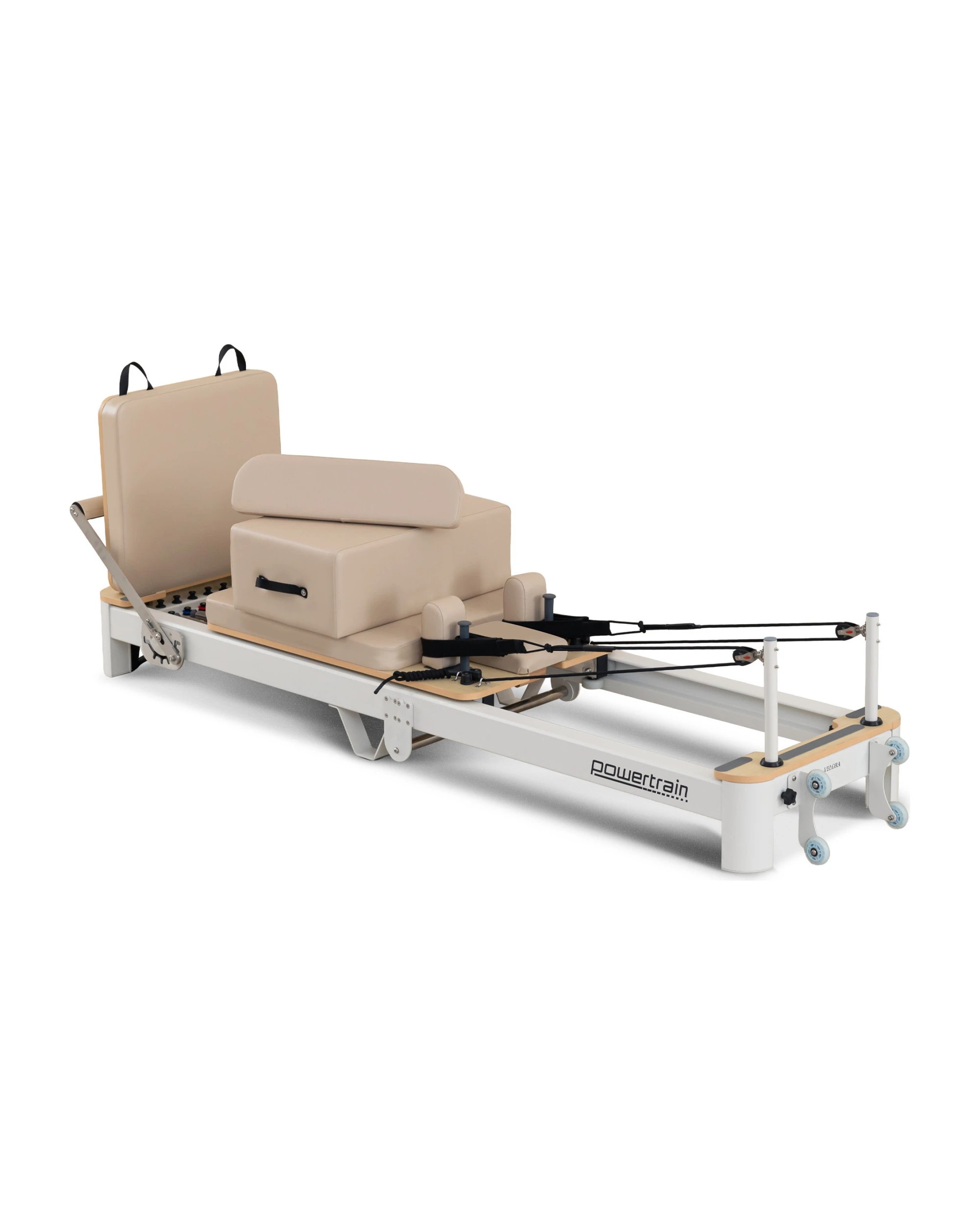 7 Powertrain Velora Pilates Reformer Machine Aluminium Foldable Multifunctional Home Gym Equipment Exercise Trainer Beige, 7 of 9
