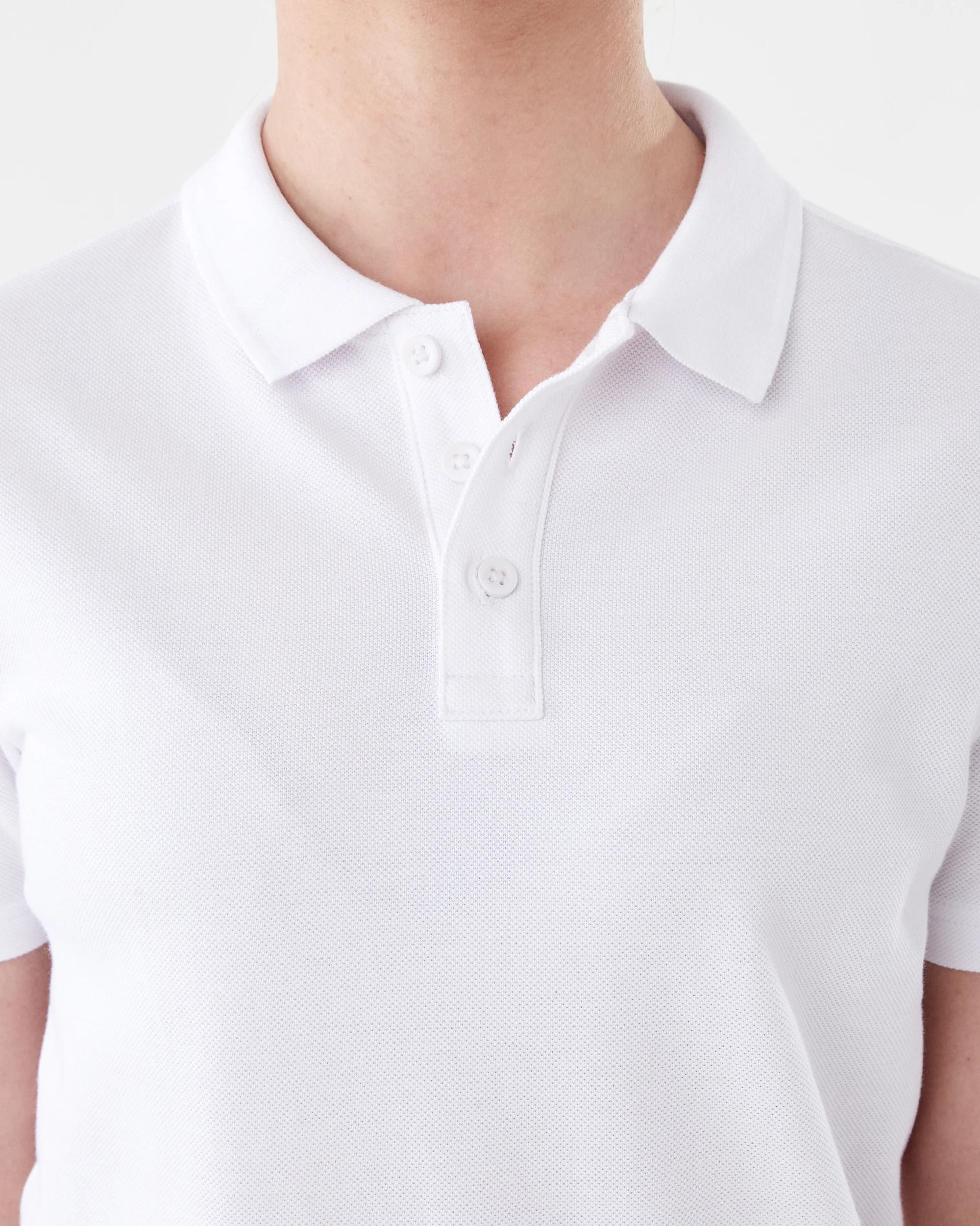 4 School Teflon Cotton Polo T-shirt White, 4 of 6