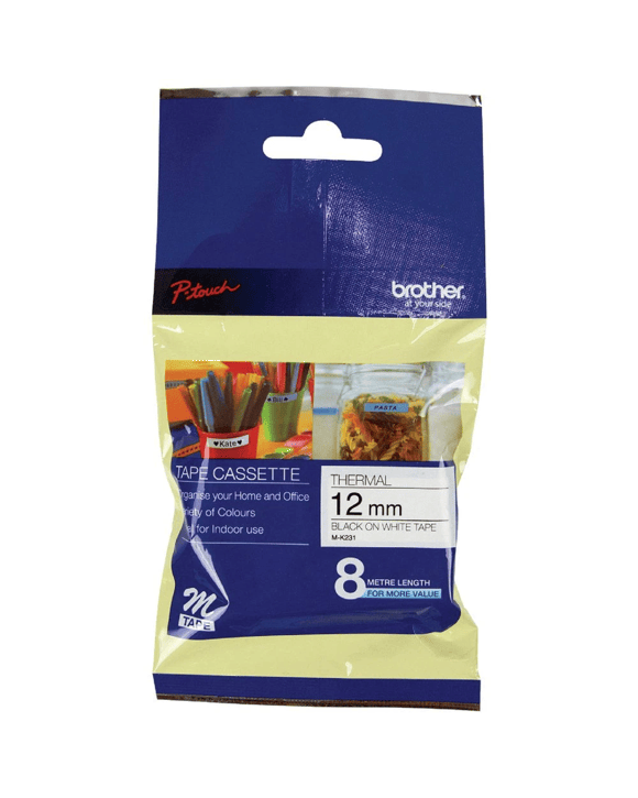 Brother M-K231 M Tape 12mm x 8m Black on White
