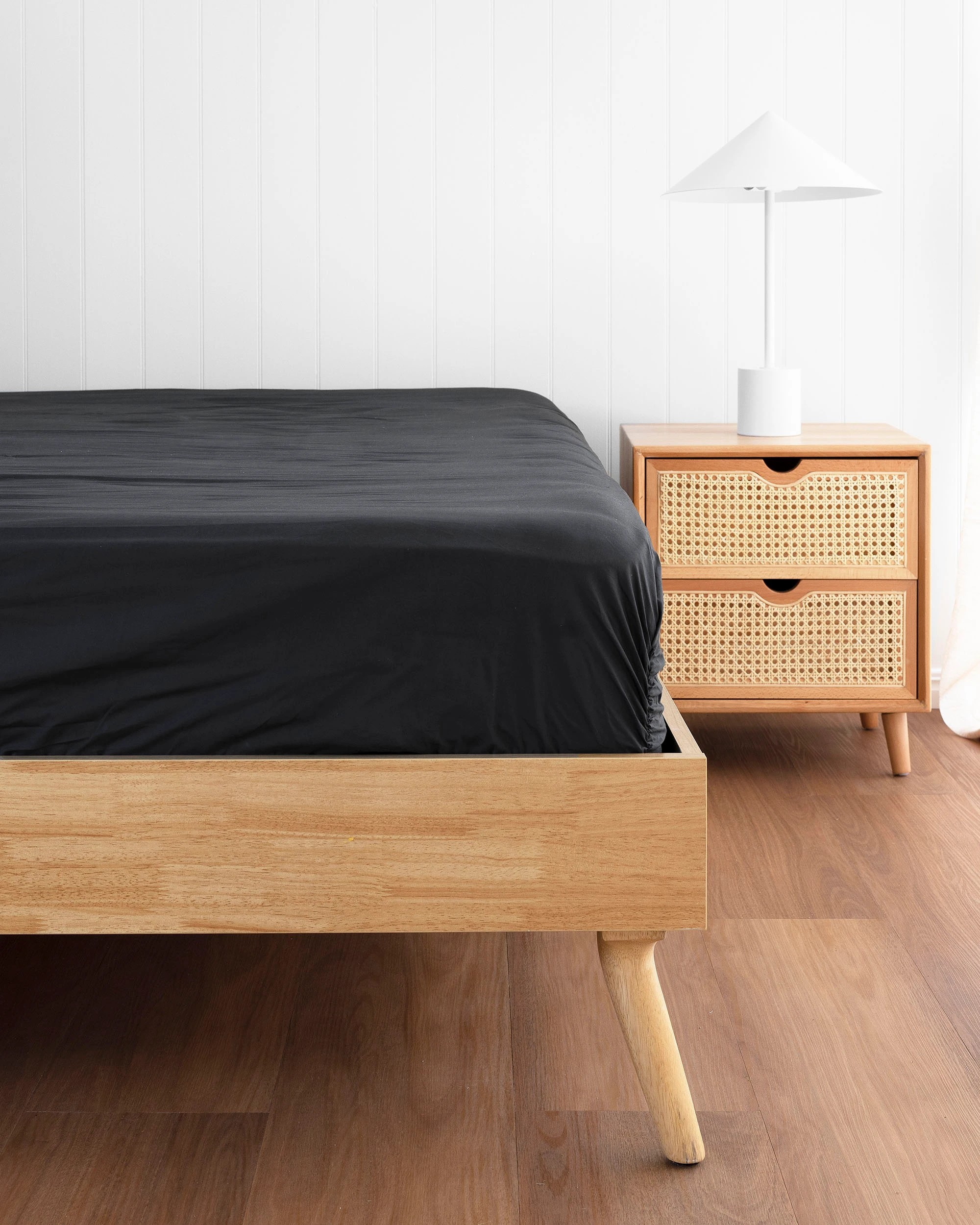 1 Bambury TRUFit Wide Elastic 100% Cotton Deep pocket Fitted Sheet Only - Queen Bed - Charcoal, 1 of 7