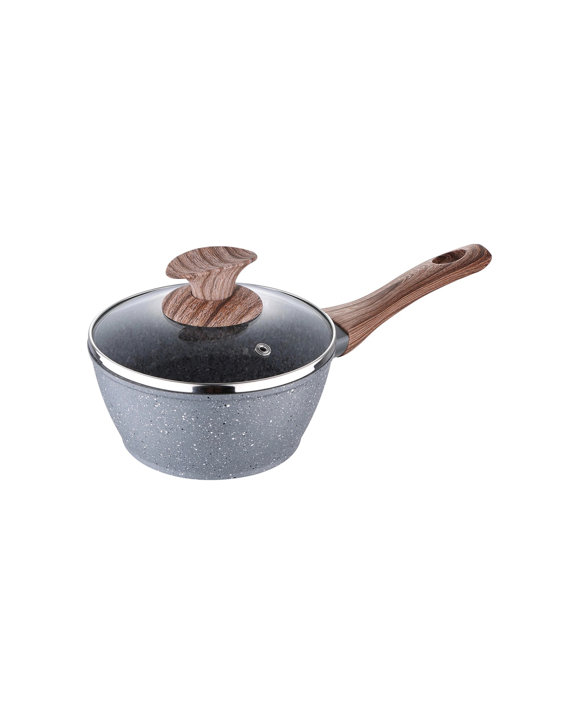 1 Bergner Granito Saucepan With Long Handle With Lid 16cm - Grey, 1 of 1